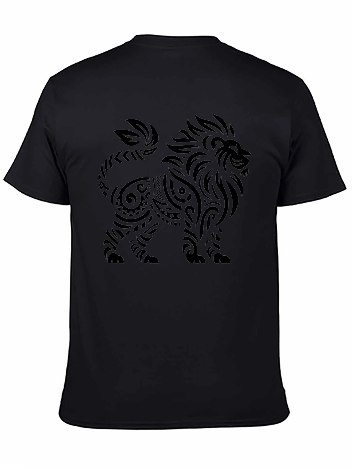 Tribal Lion Graphic Black T-Shirt