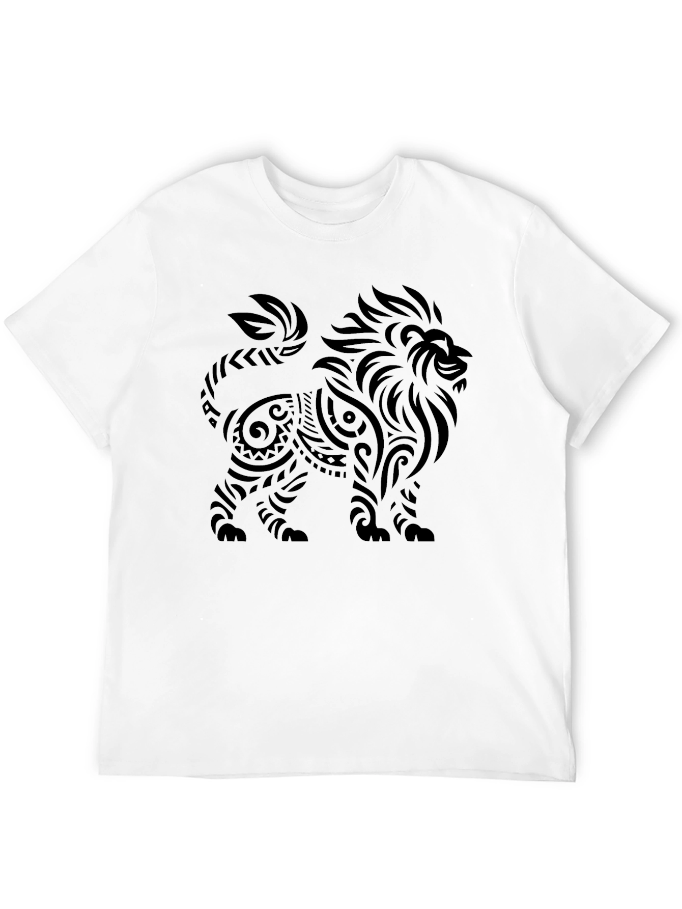 Tribal Lion Graphic Black T-Shirt