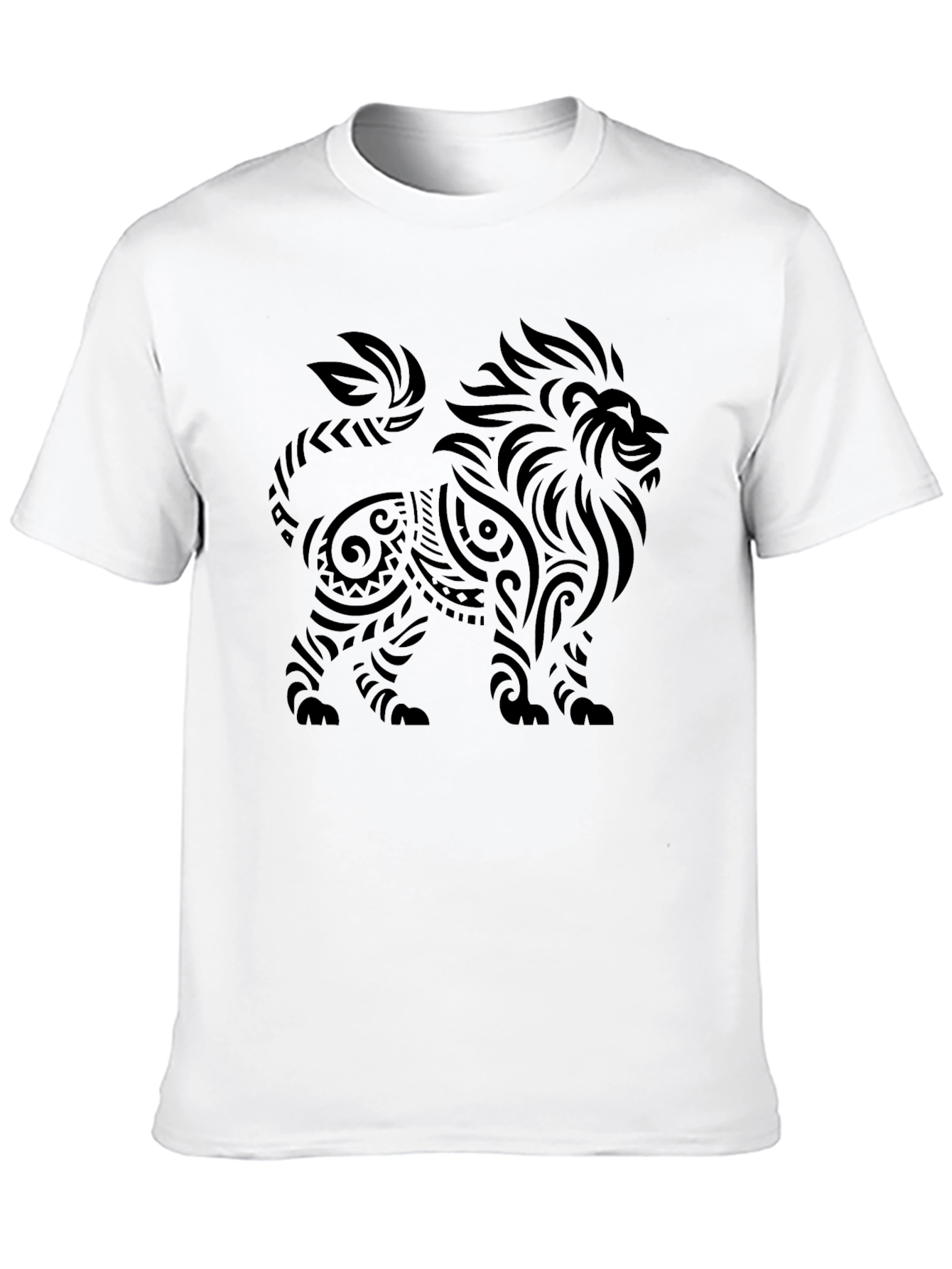 Tribal Lion Graphic Black T-Shirt