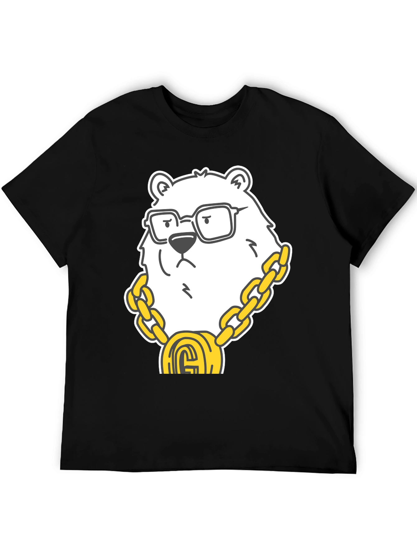 Cool Bear Graphic Tee - Black Cotton Blend