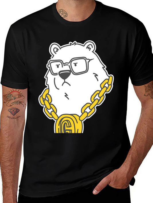 Cool Bear Graphic Tee - Black Cotton Blend