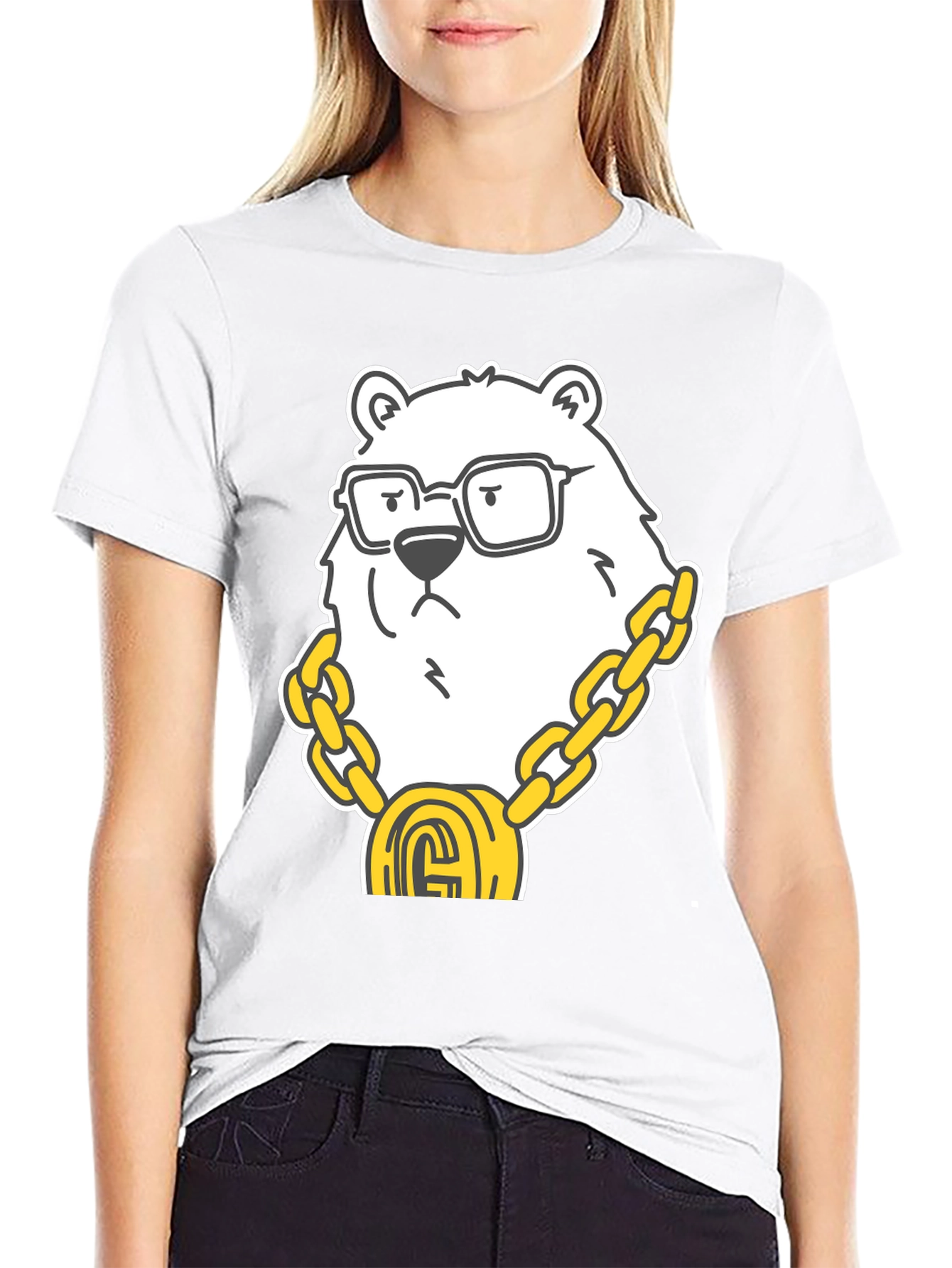 Cool Bear Graphic Tee - Black Cotton Blend
