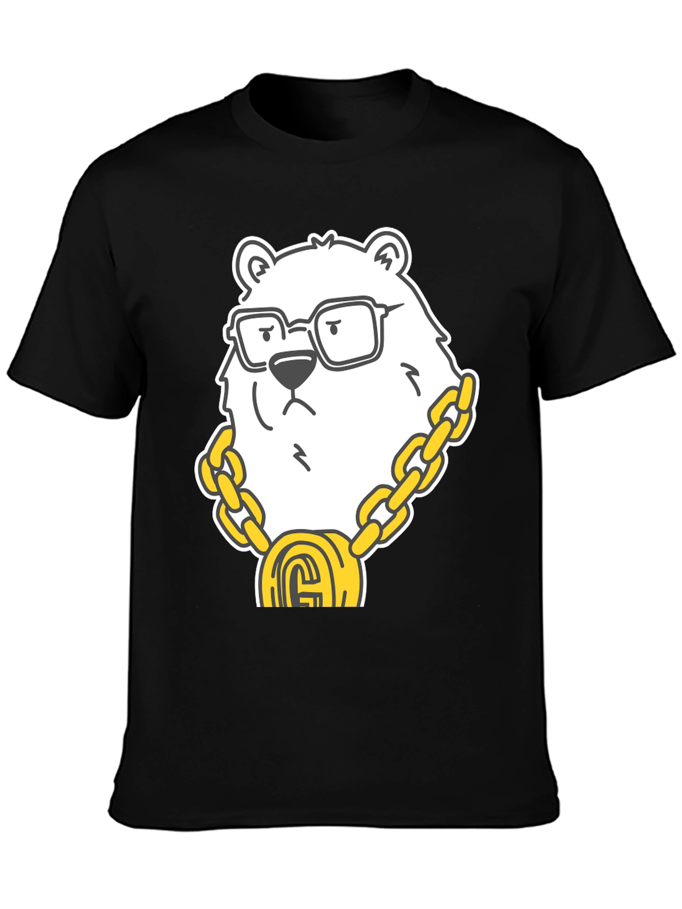 Cool Bear Graphic Tee - Black Cotton Blend