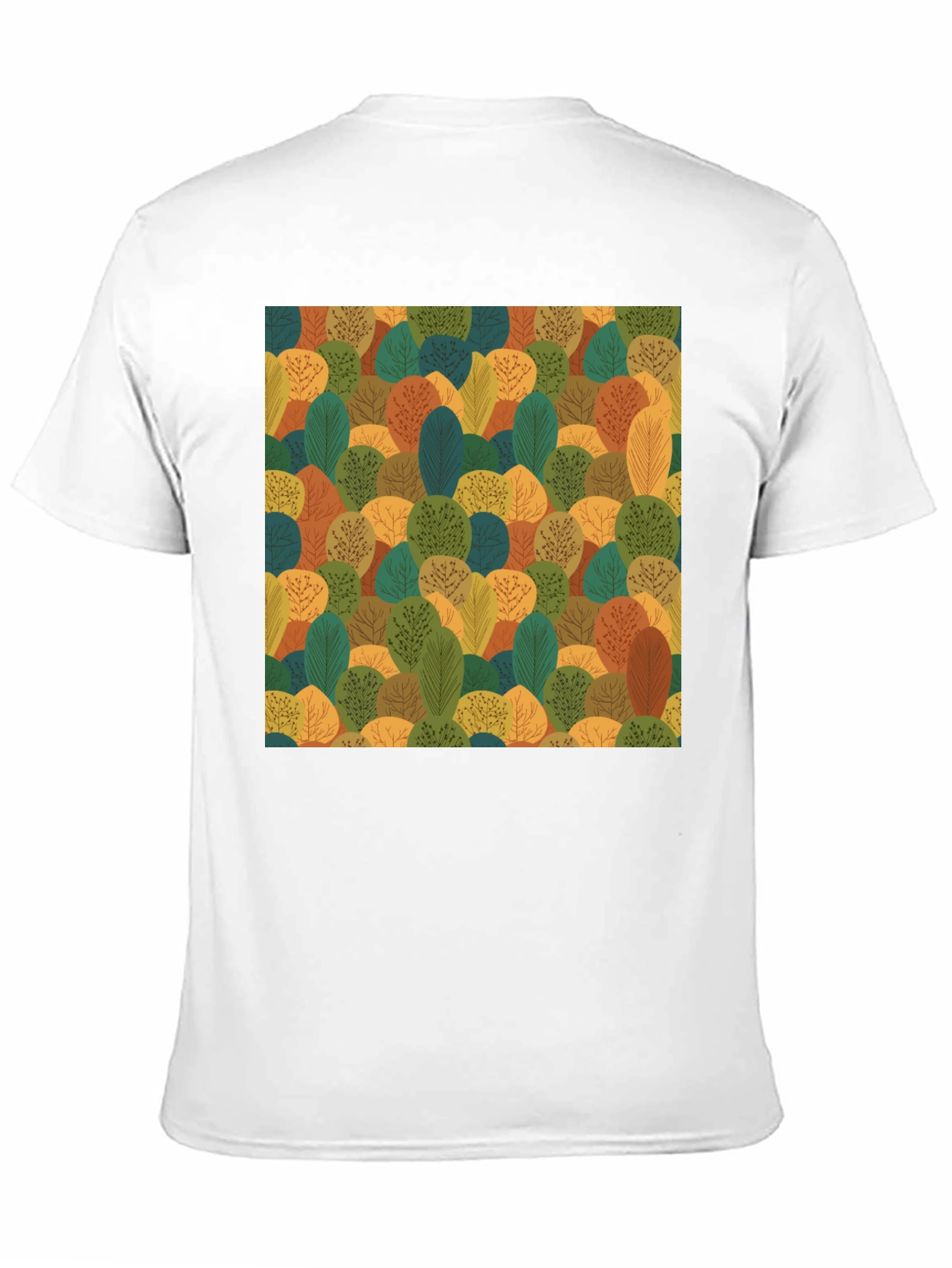 Nature Pattern Black T-Shirt