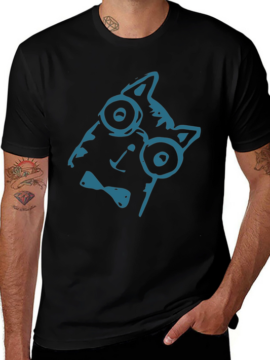 Cool Cat Tee - Quirky Glasses Bow Tie