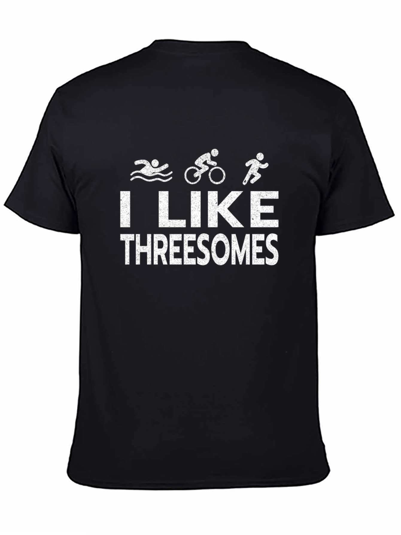 I Like Threesomes Triathlon T-Shirt