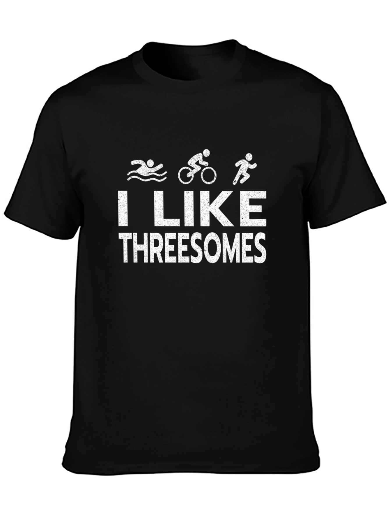 I Like Threesomes Triathlon T-Shirt