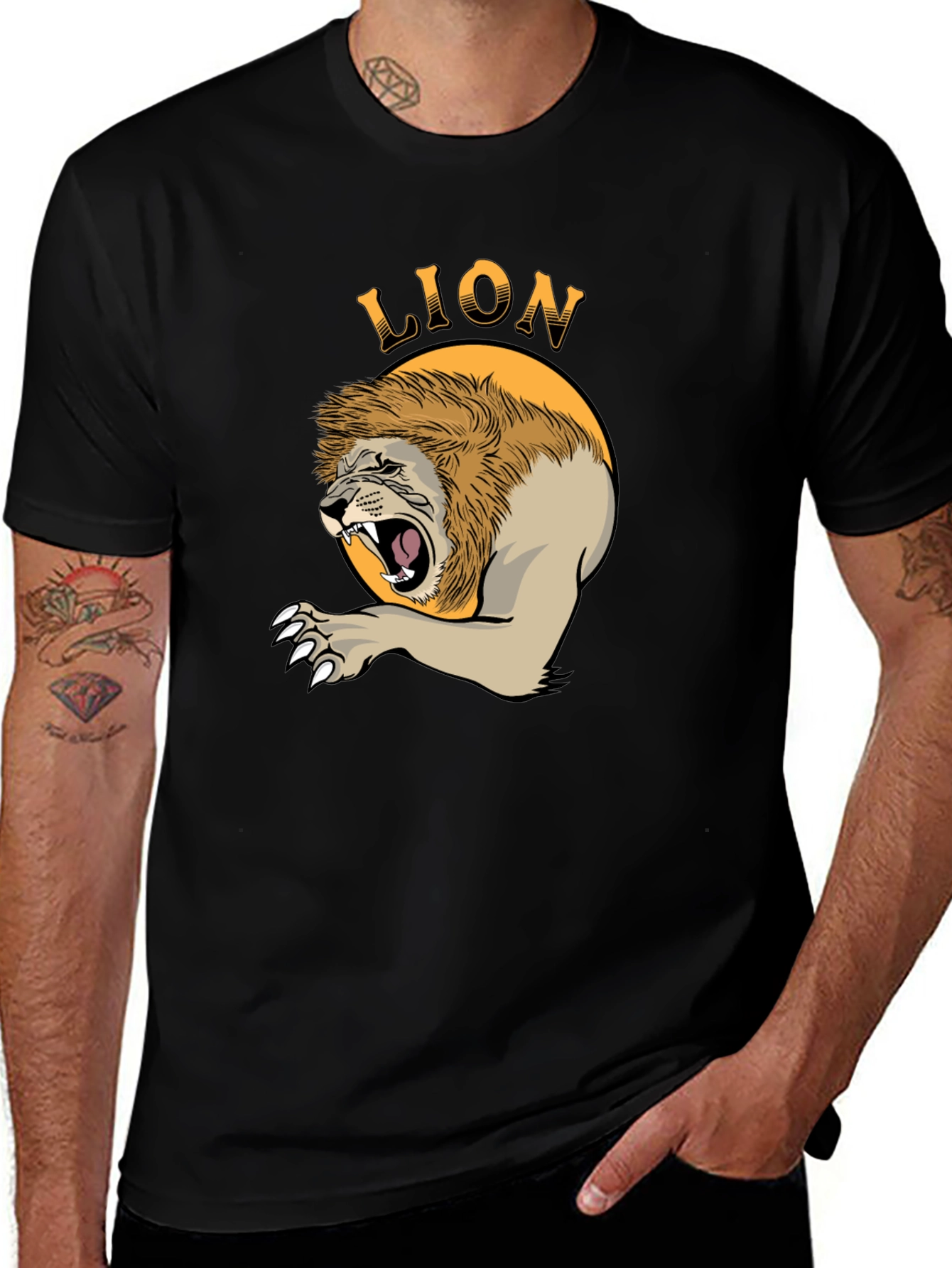 Roaring Lion Graphic T-Shirt - Bold Animal Print Tee