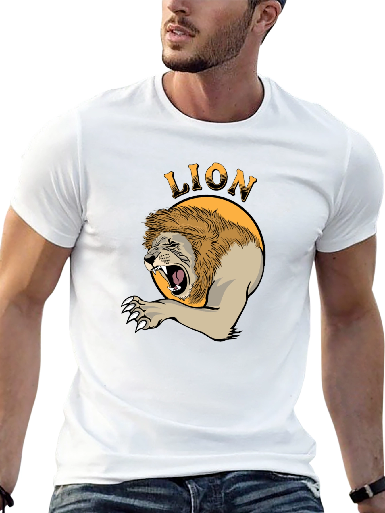 Roaring Lion Graphic T-Shirt - Bold Animal Print Tee
