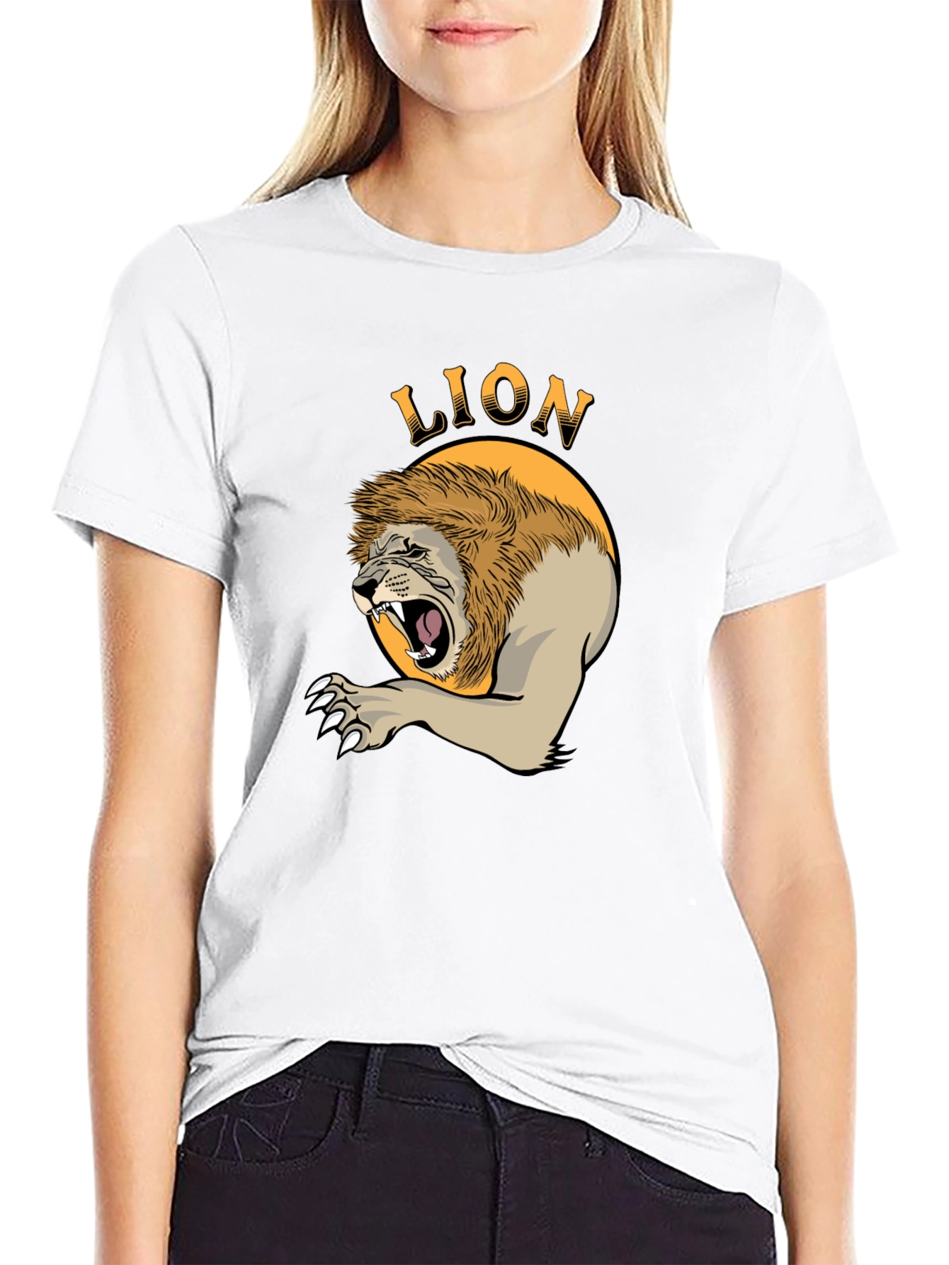 Roaring Lion Graphic T-Shirt - Bold Animal Print Tee
