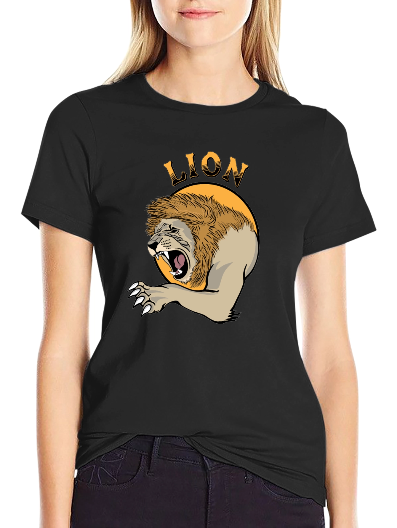Roaring Lion Graphic T-Shirt - Bold Animal Print Tee