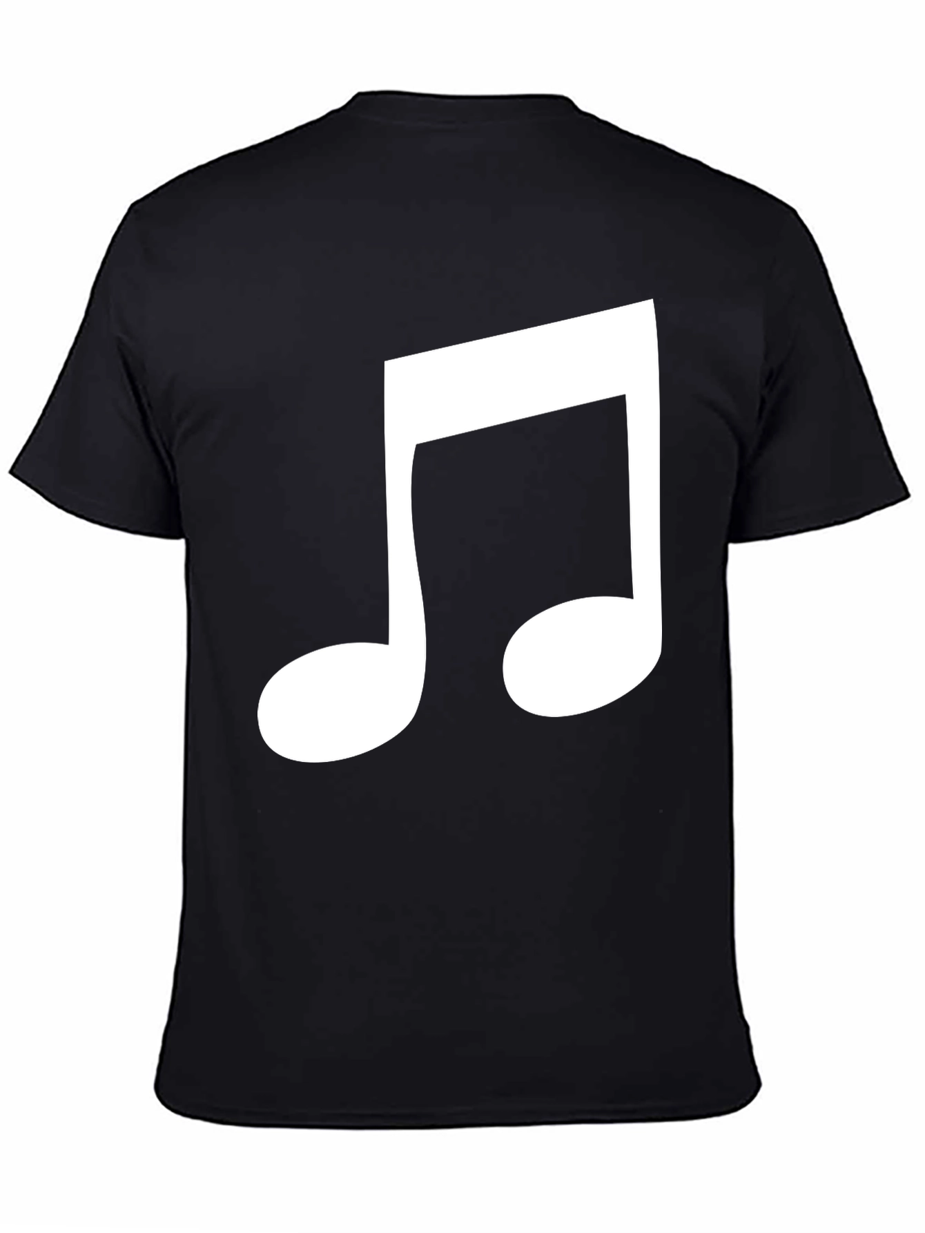 Musical Note Graphic Tee - Black Cotton Comfort