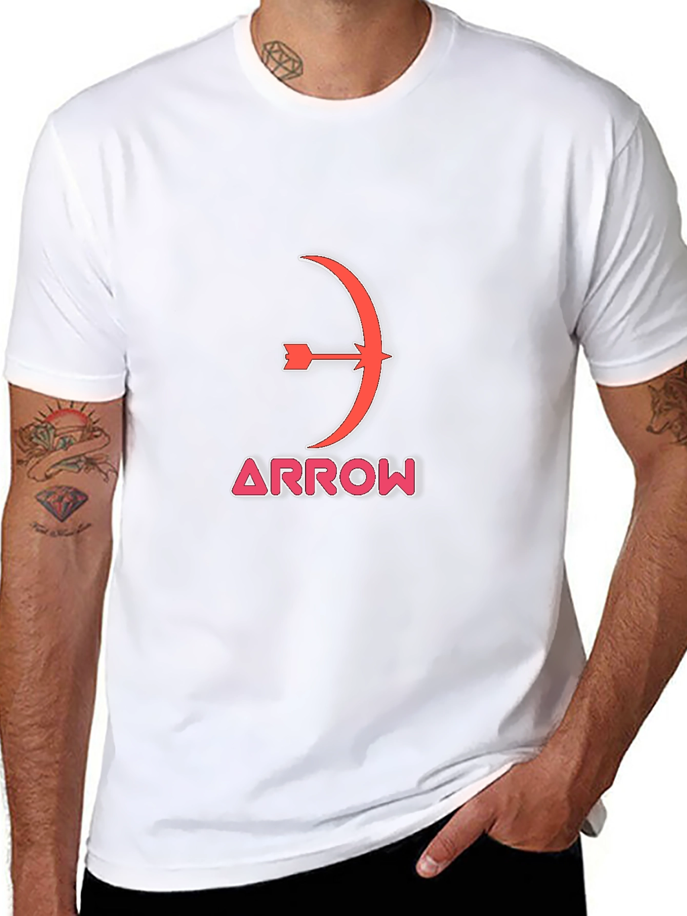 Mens Black T-Shirt with Arrow Graphic
