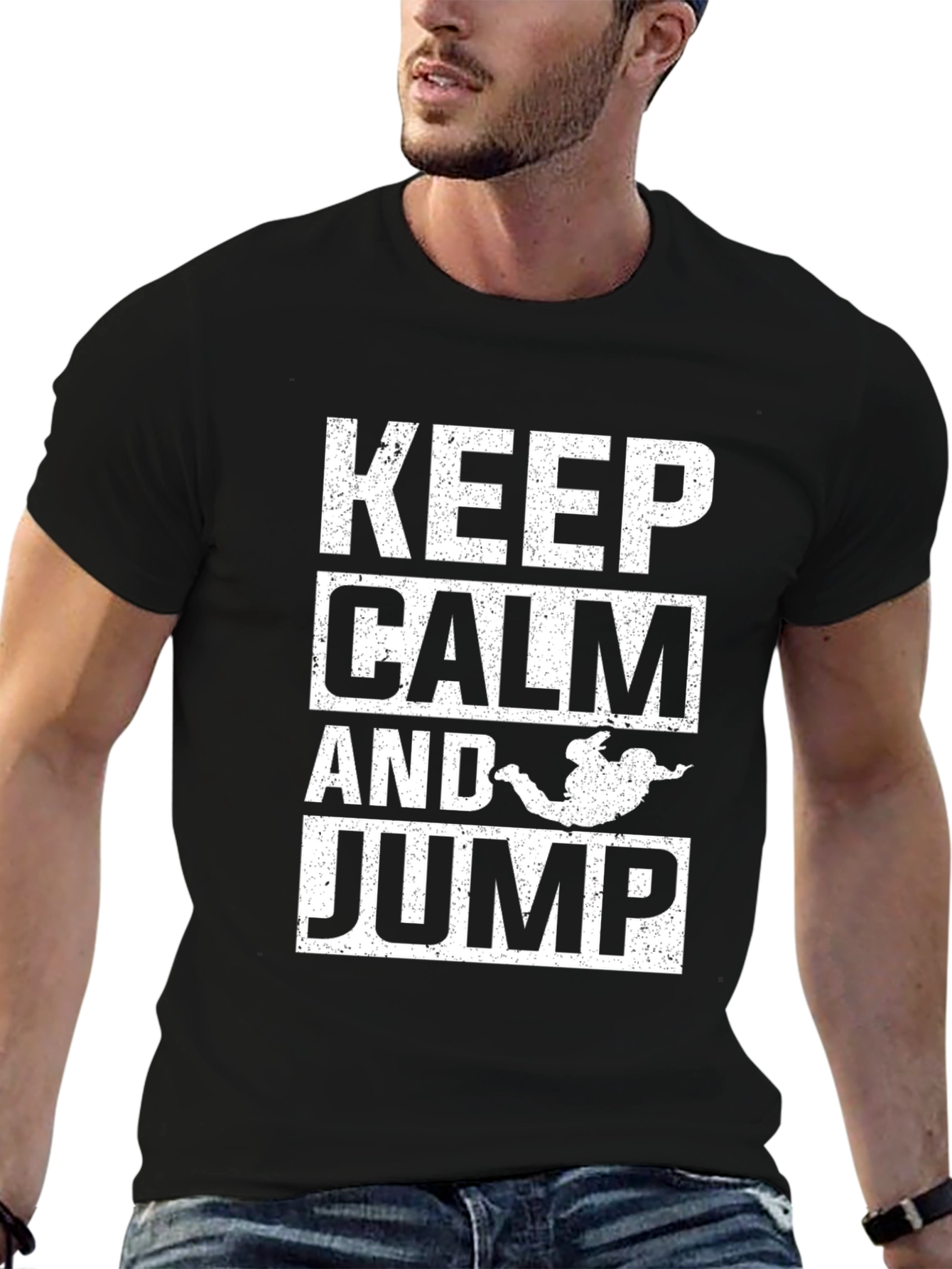 Keep Calm and Jump - Novelty T-Shirt