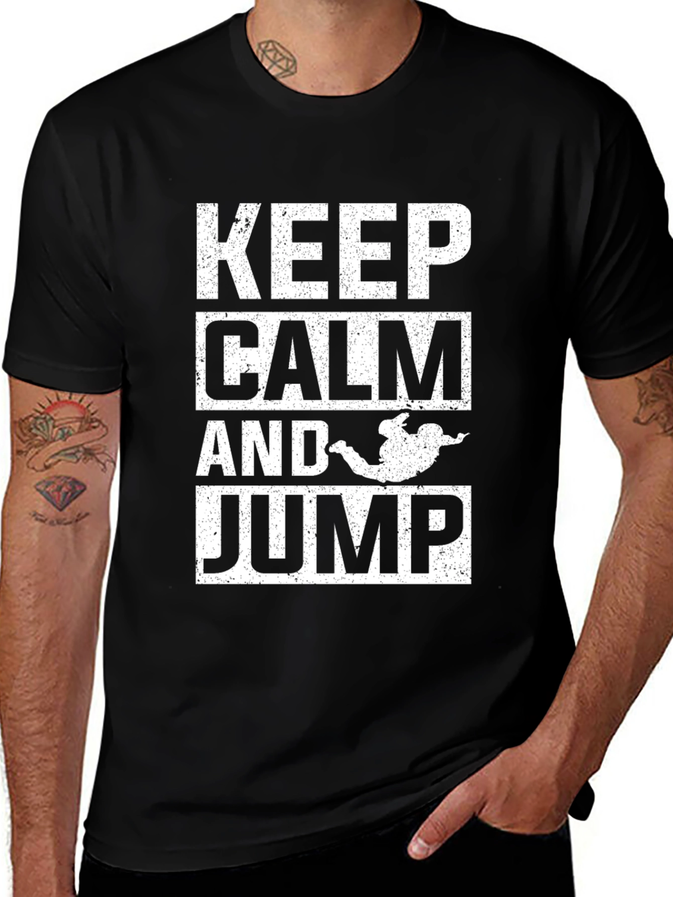 Keep Calm and Jump - Novelty T-Shirt