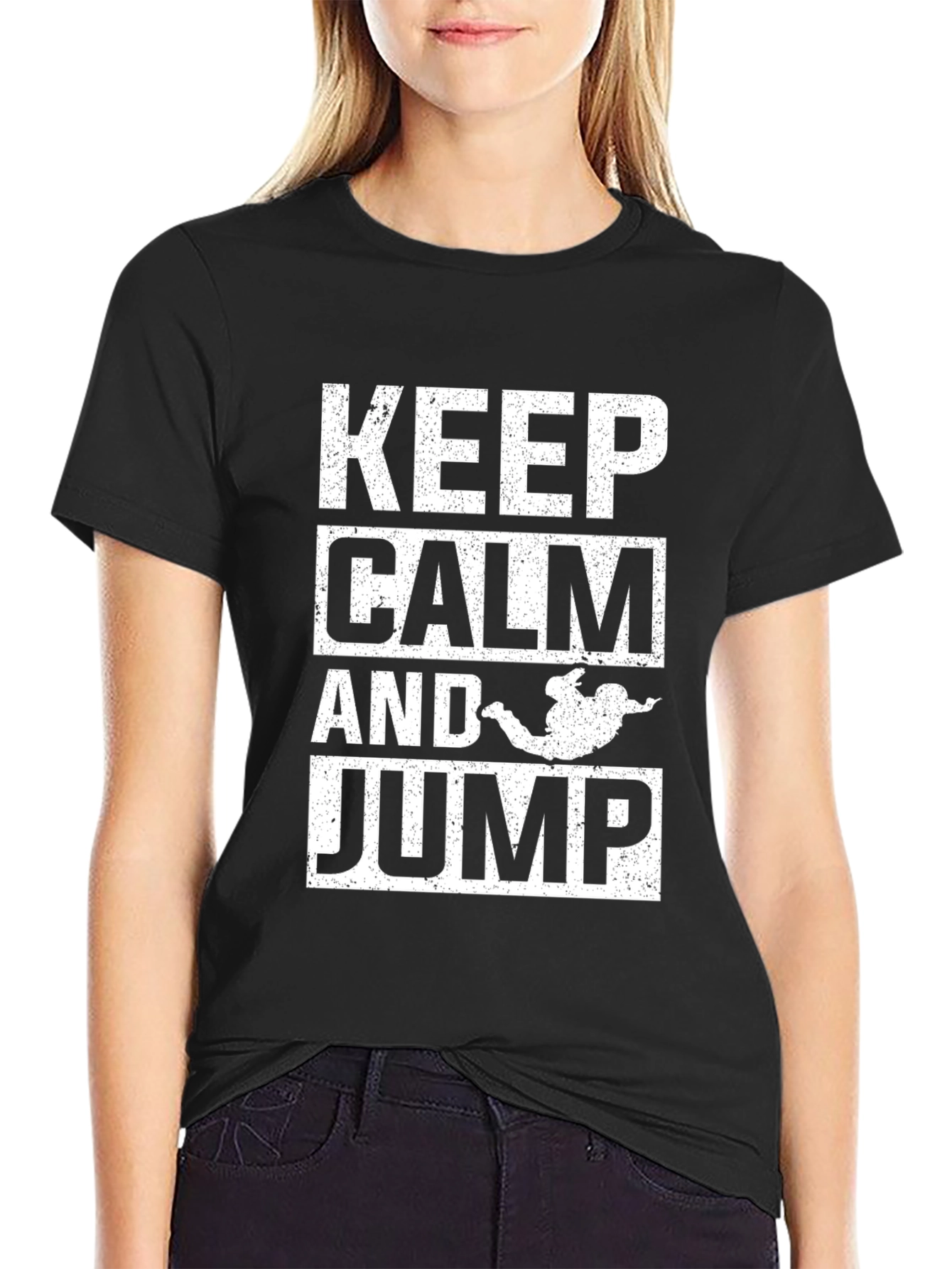 Keep Calm and Jump - Novelty T-Shirt