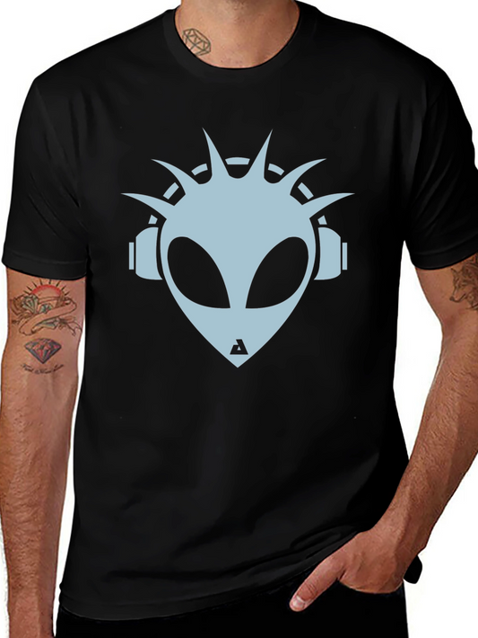 DJ Alien Graphic Tee - Black Cotton Blend