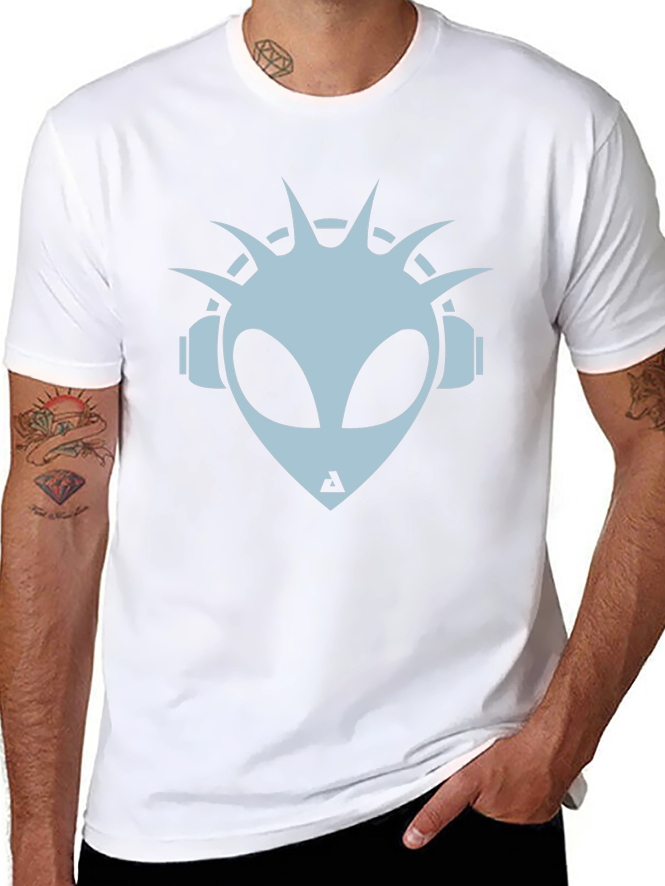 DJ Alien Graphic Tee - Black Cotton Blend