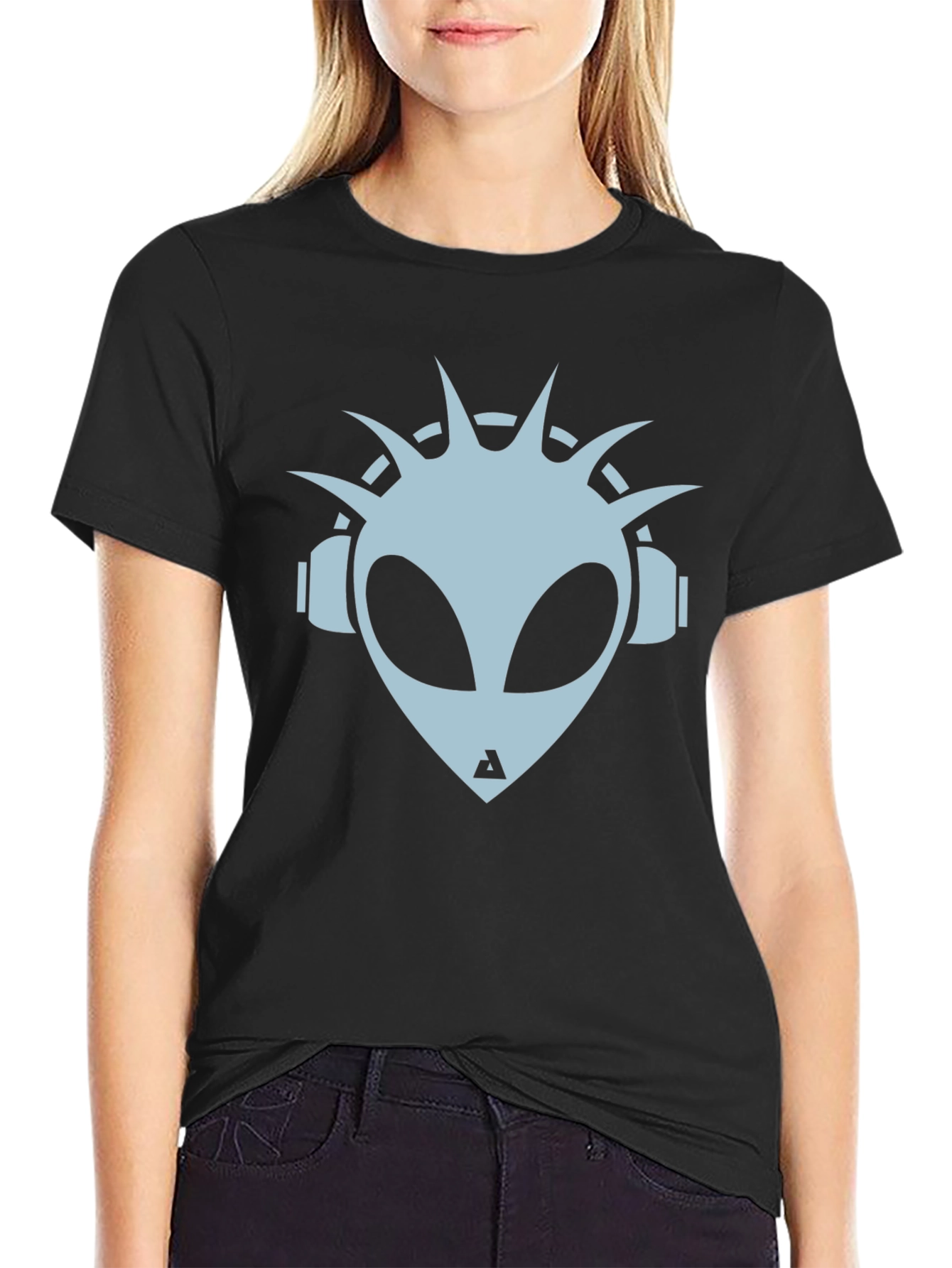 DJ Alien Graphic Tee - Black Cotton Blend