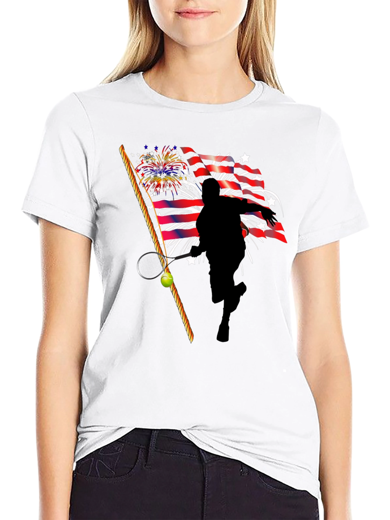 Patriotic Tennis Player T-Shirt