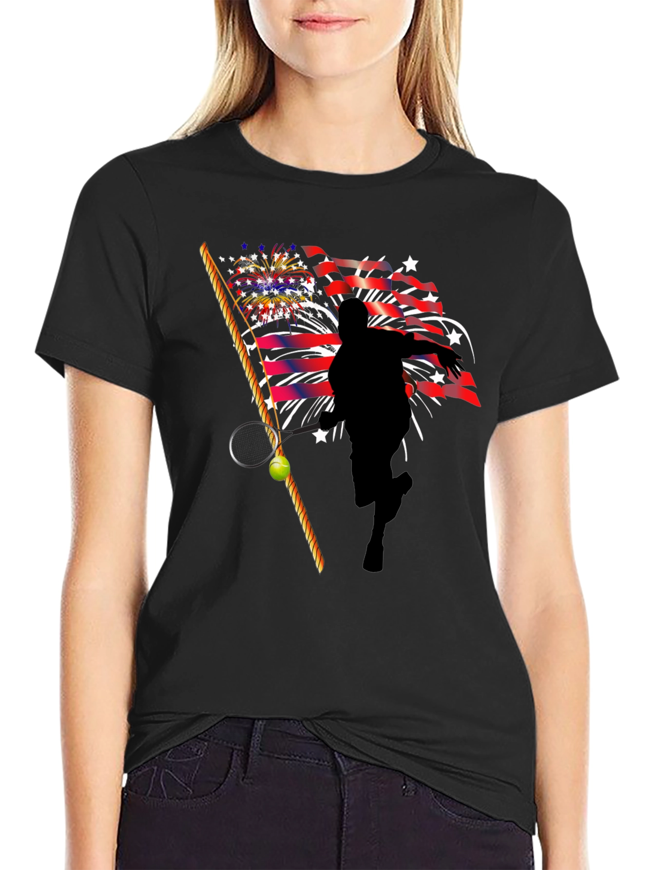 Patriotic Tennis Player T-Shirt