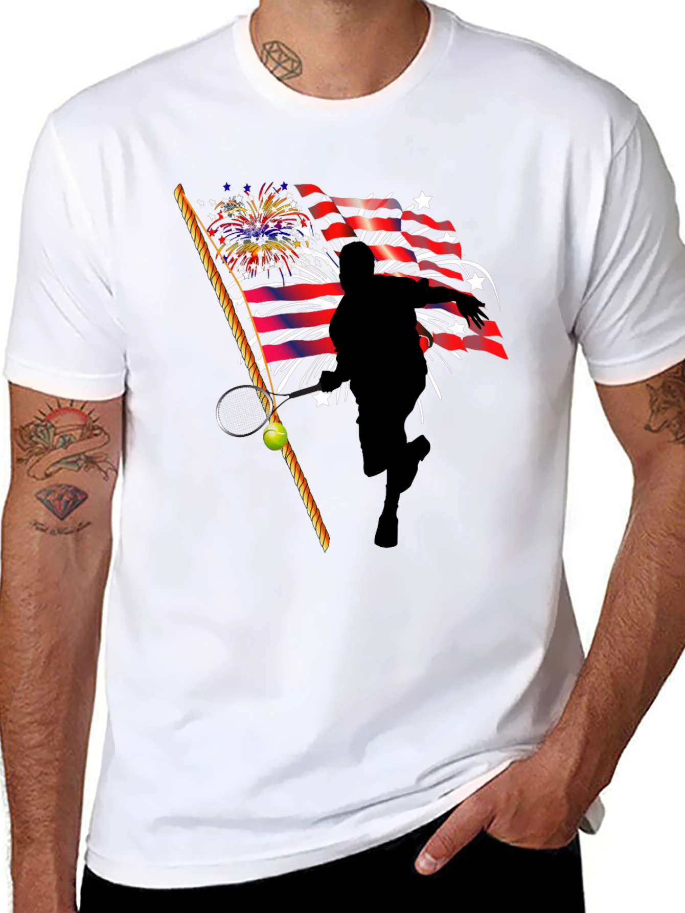 Patriotic Tennis Player T-Shirt