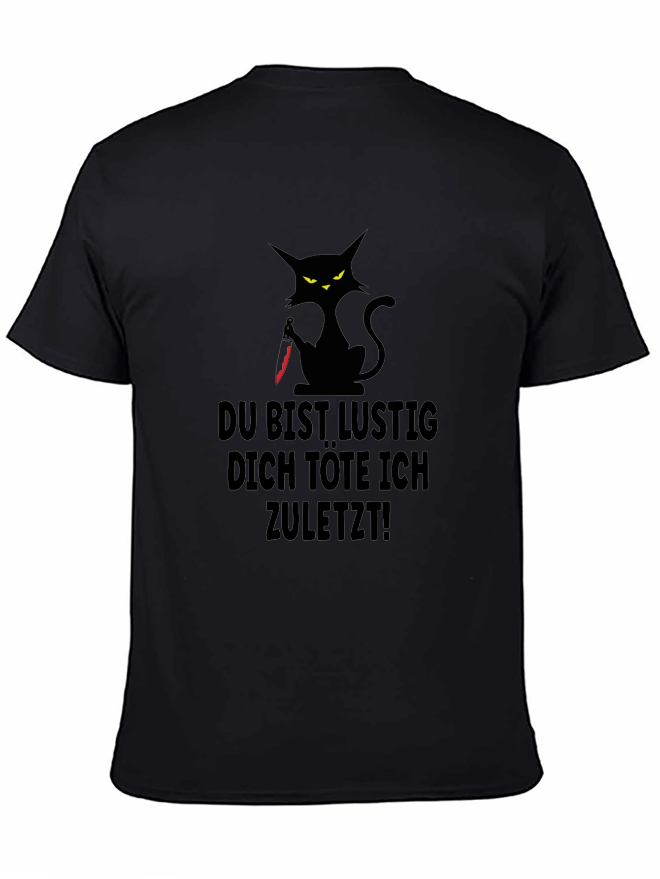 Black Cat German Phrase Graphic T-Shirt