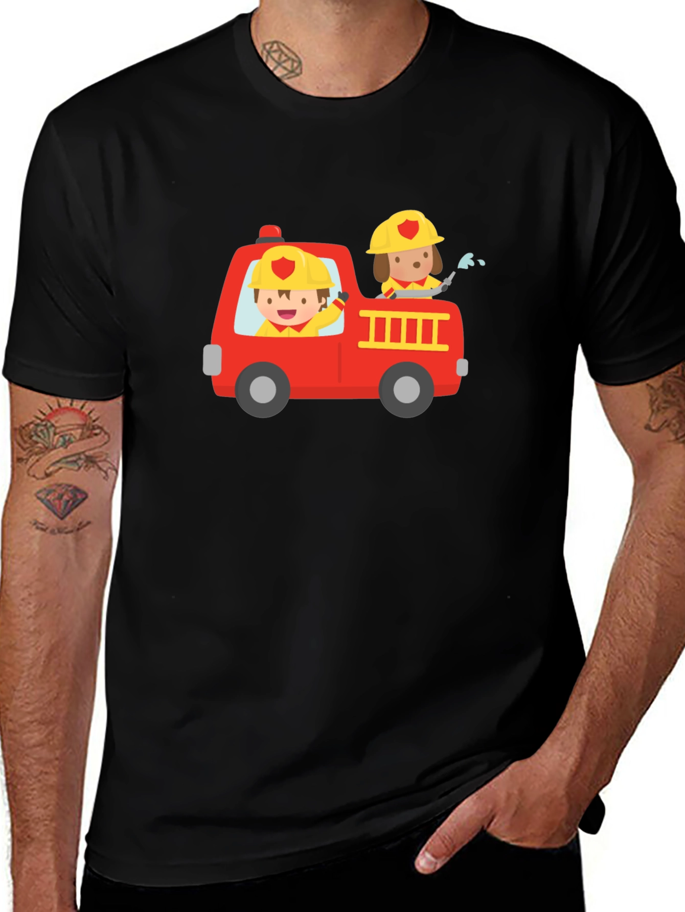 Fire Truck Graphic Tee - Kids Design