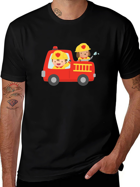 Fire Truck Graphic Tee - Kids Design