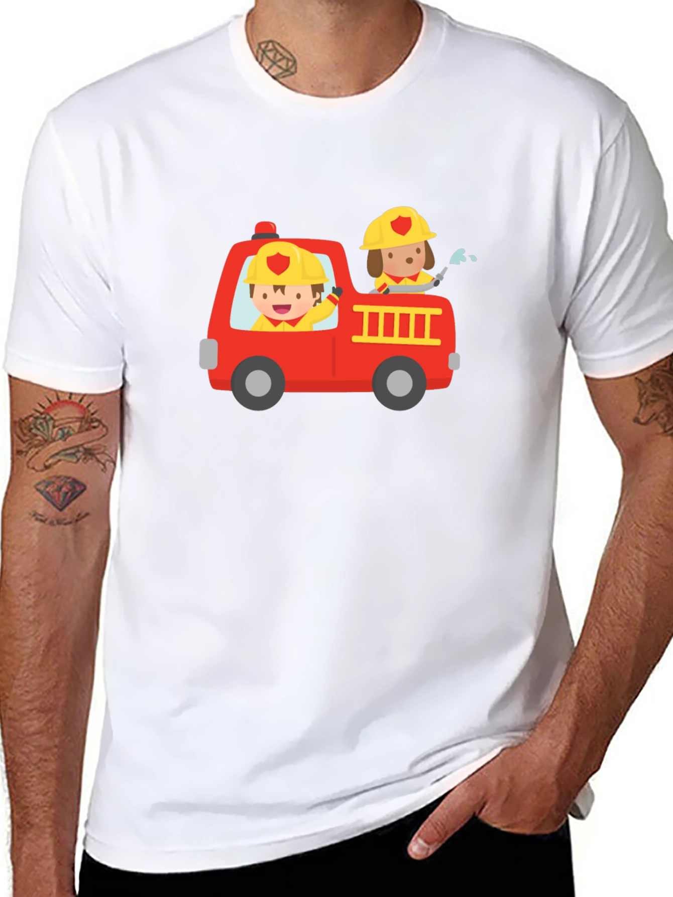 Fire Truck Graphic Tee - Kids Design