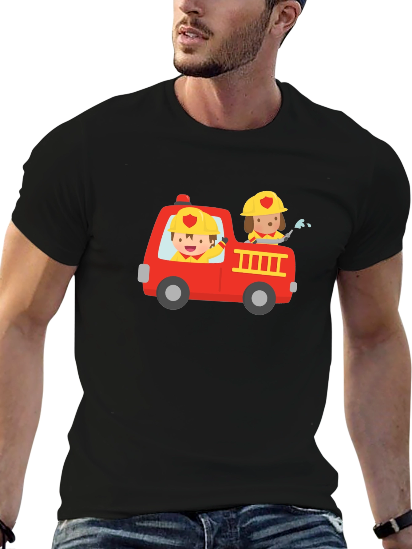 Fire Truck Graphic Tee - Kids Design