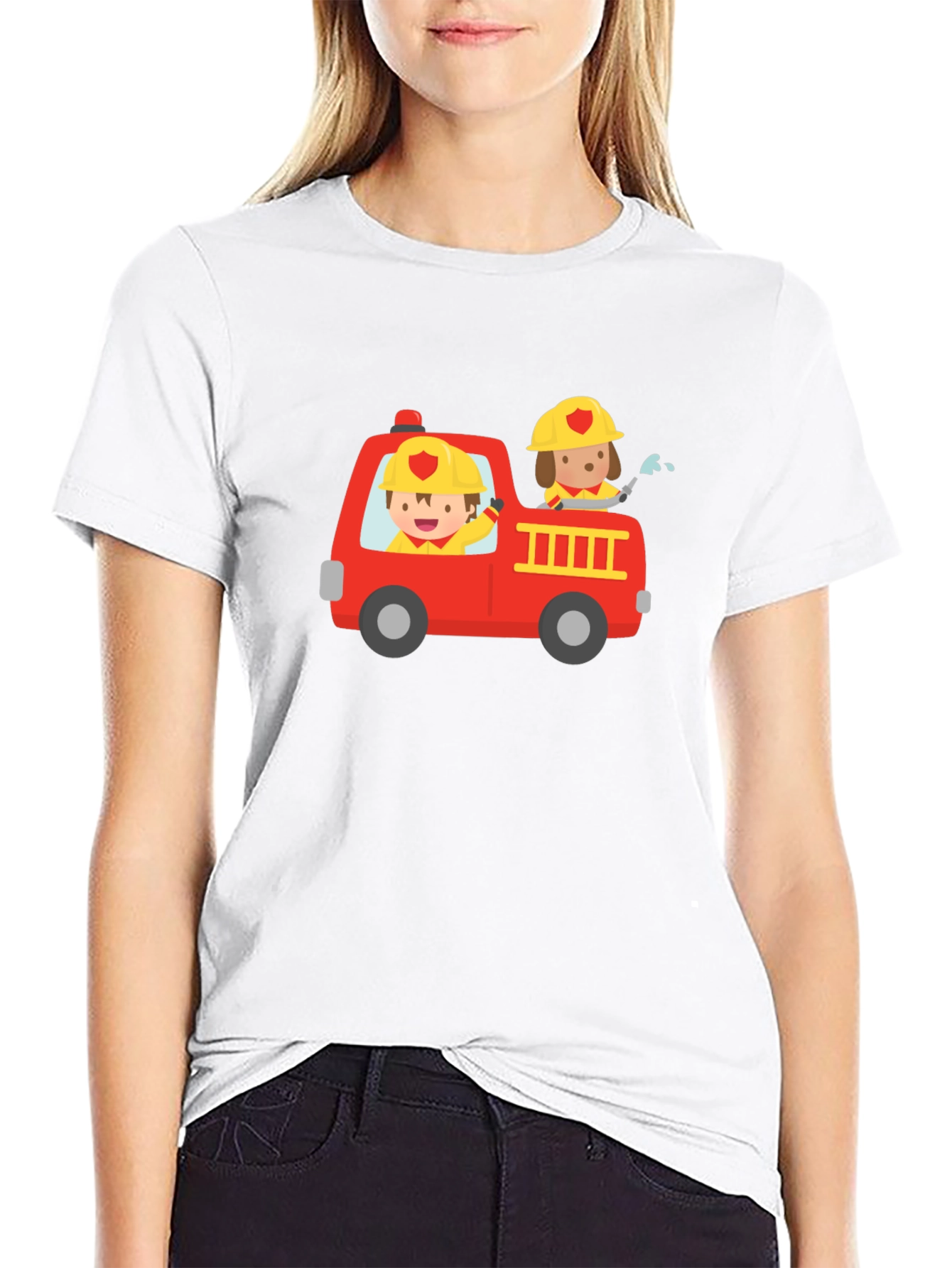 Fire Truck Graphic Tee - Kids Design