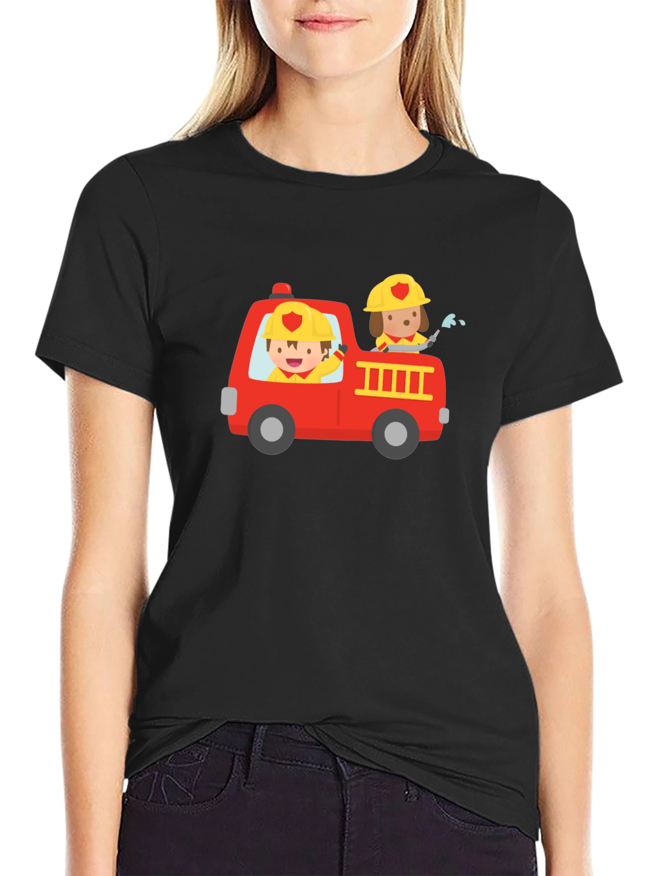 Fire Truck Graphic Tee - Kids Design