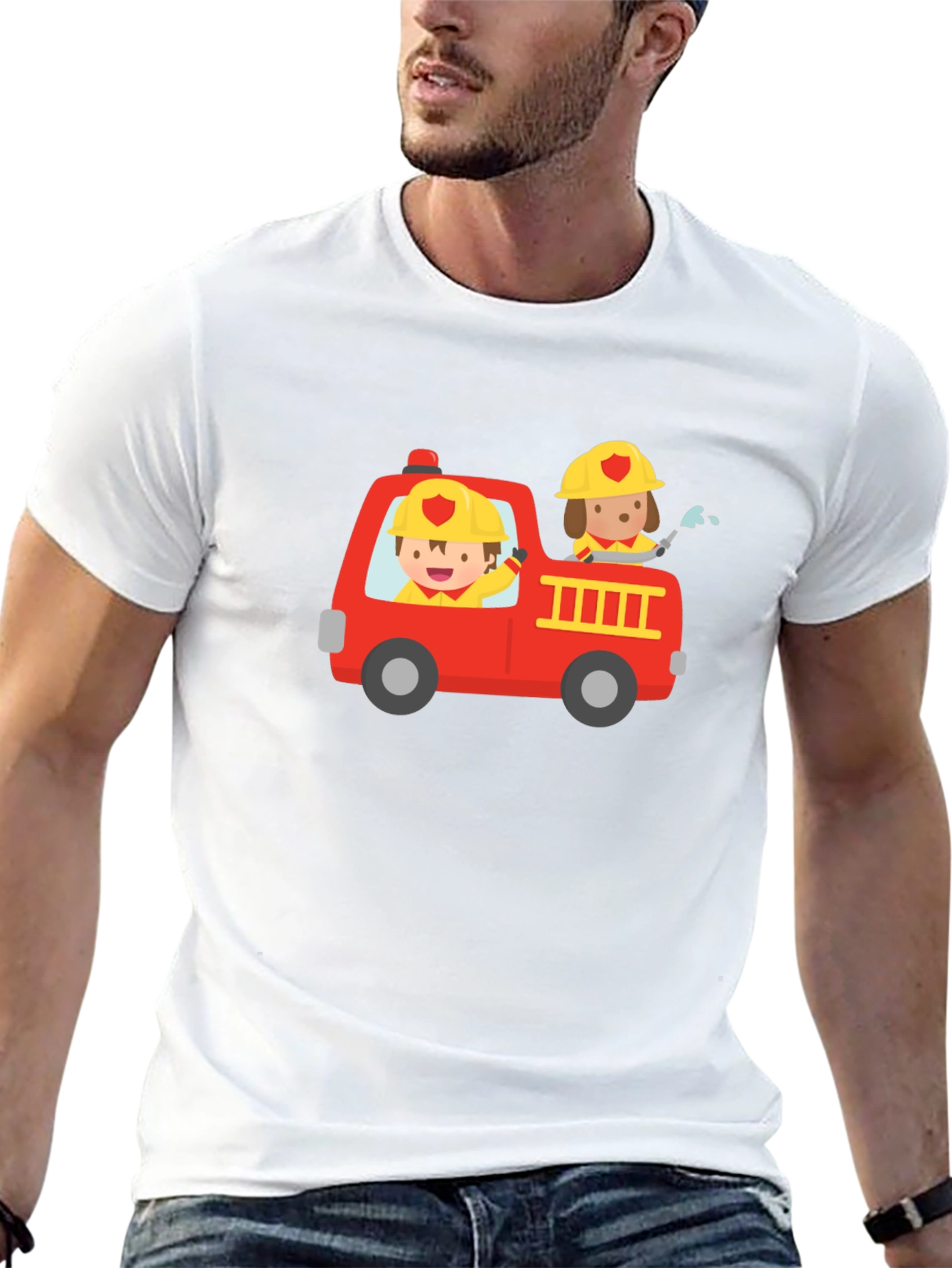 Fire Truck Graphic Tee - Kids Design