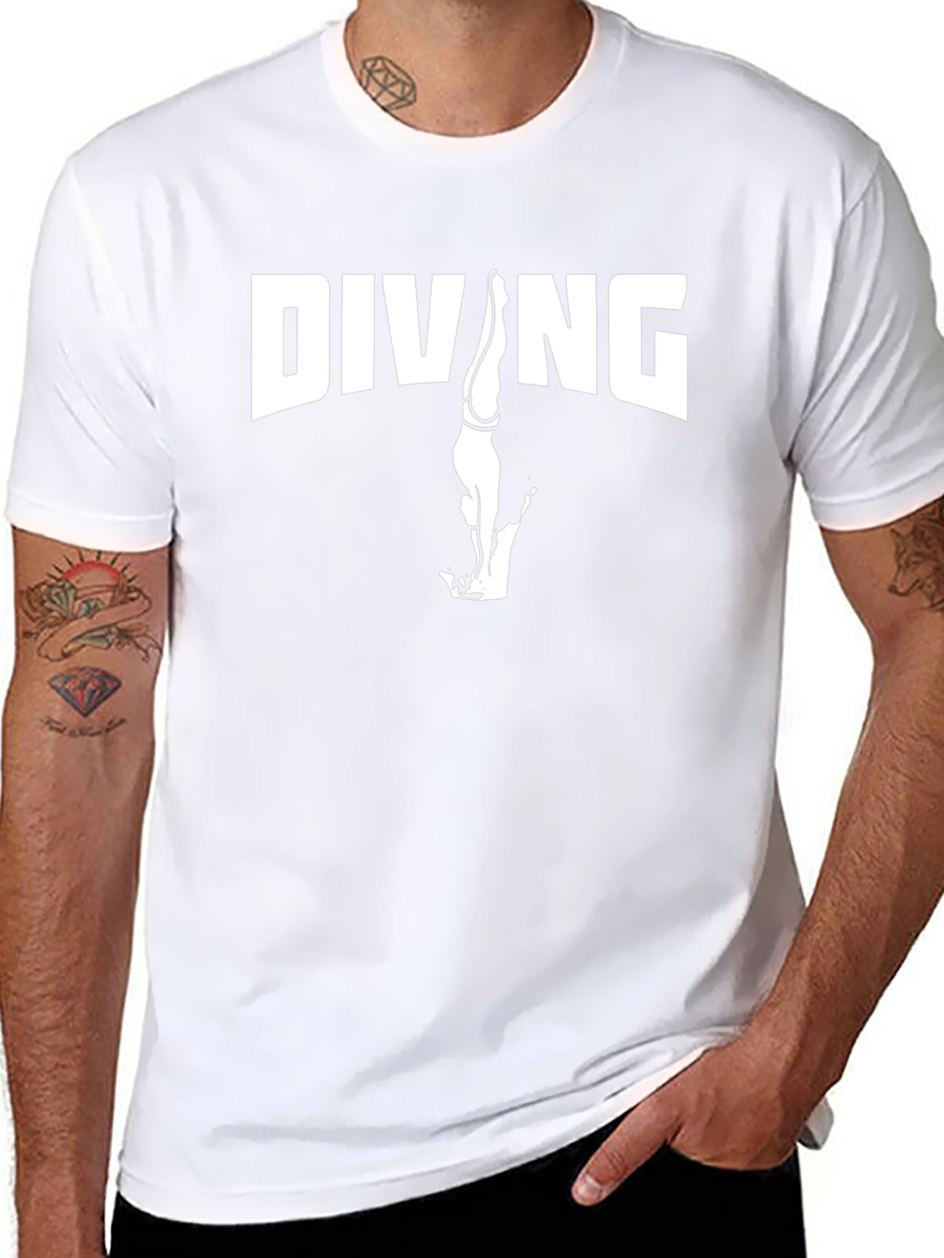 Diving Graphic T-Shirt - Black