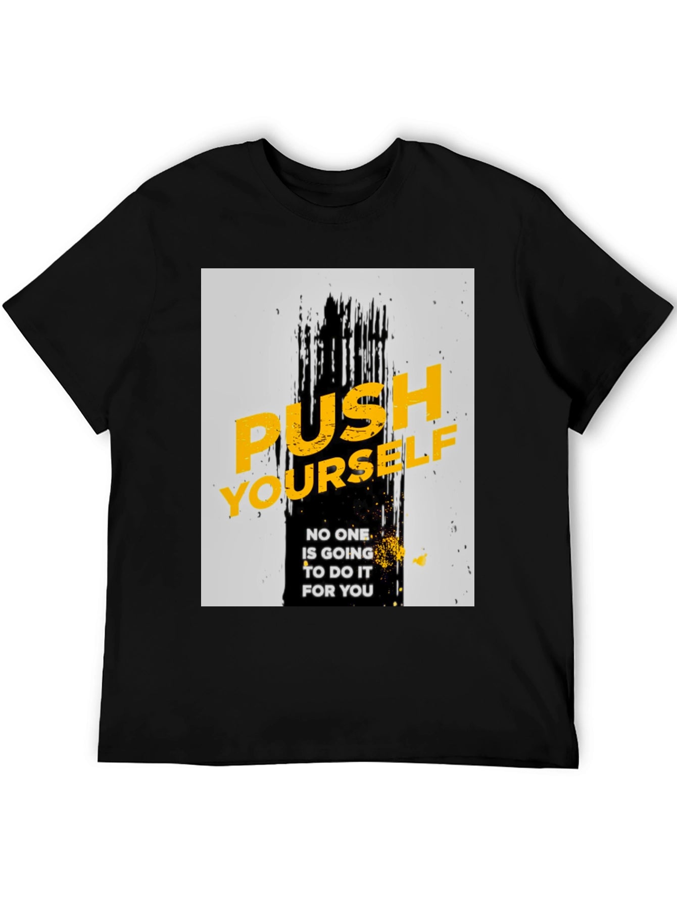 Motivational Black T-Shirt - Push Yourself