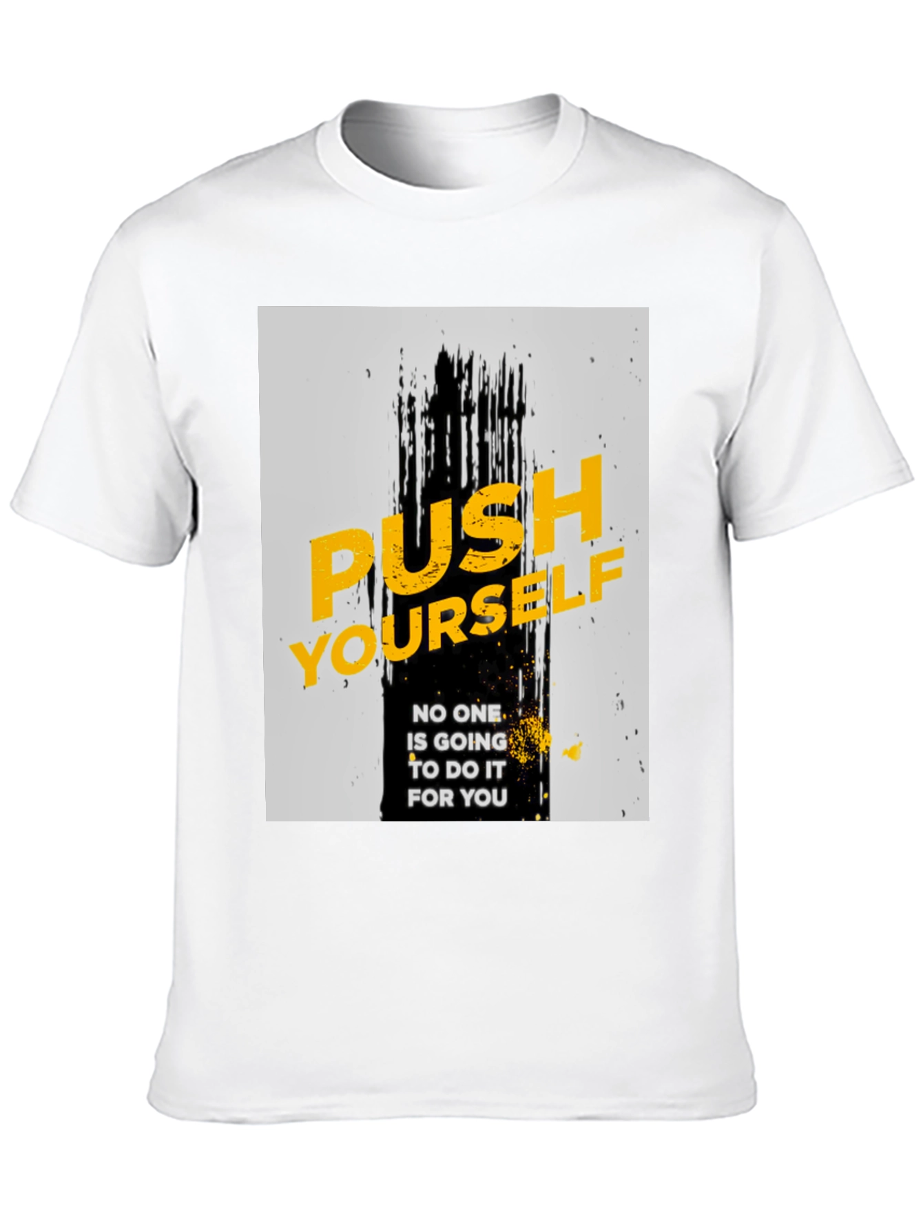 Motivational Black T-Shirt - Push Yourself