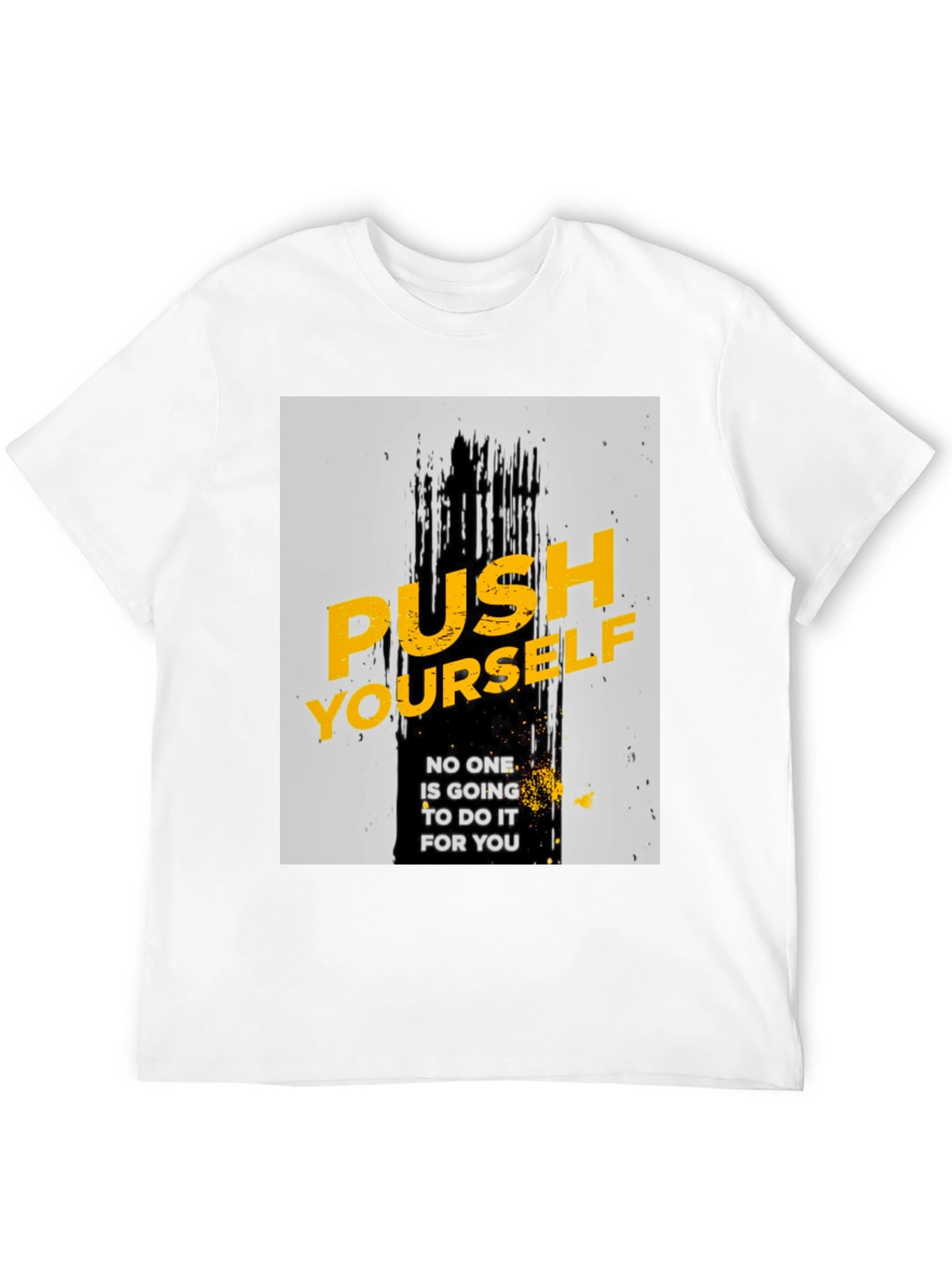 Motivational Black T-Shirt - Push Yourself