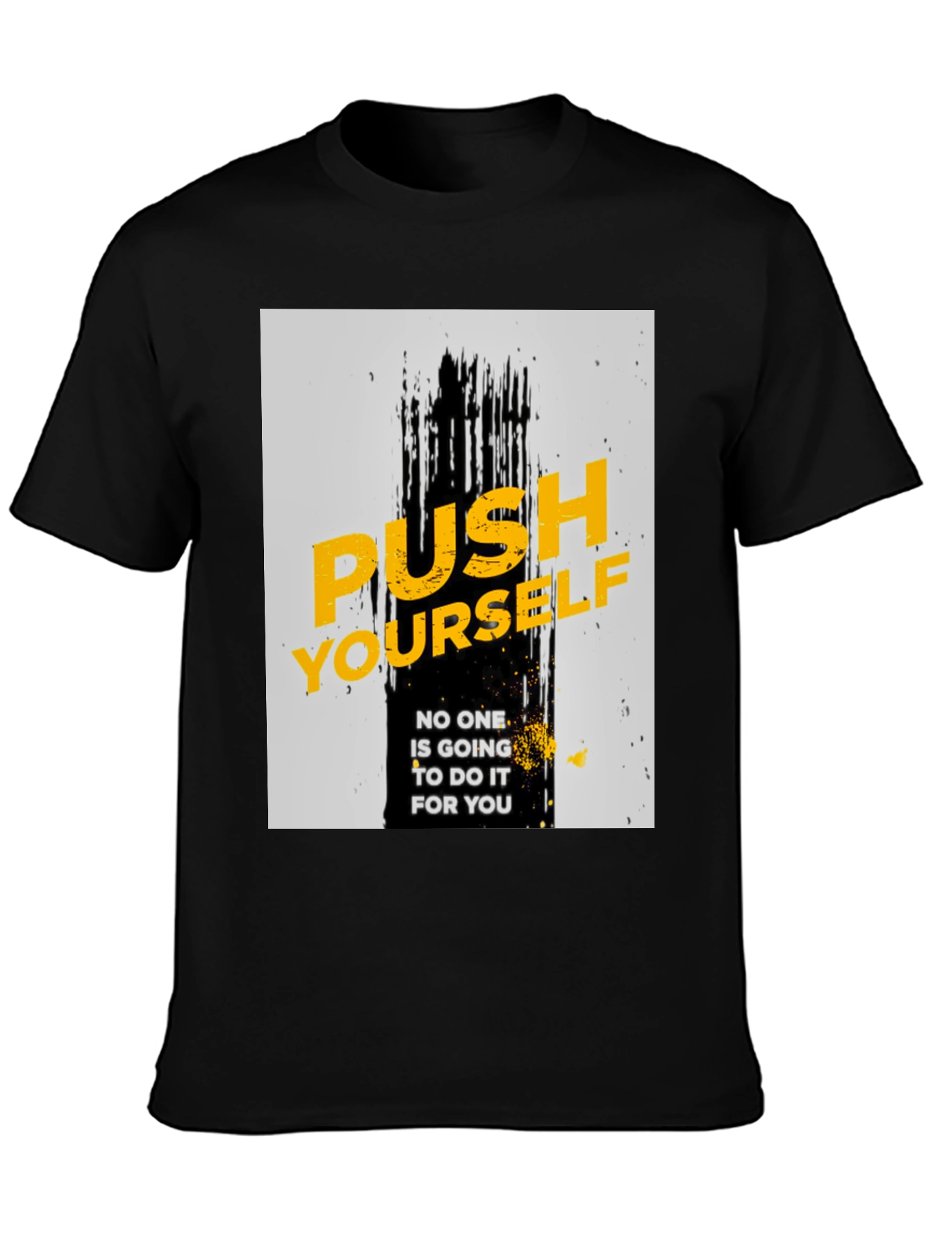 Motivational Black T-Shirt - Push Yourself
