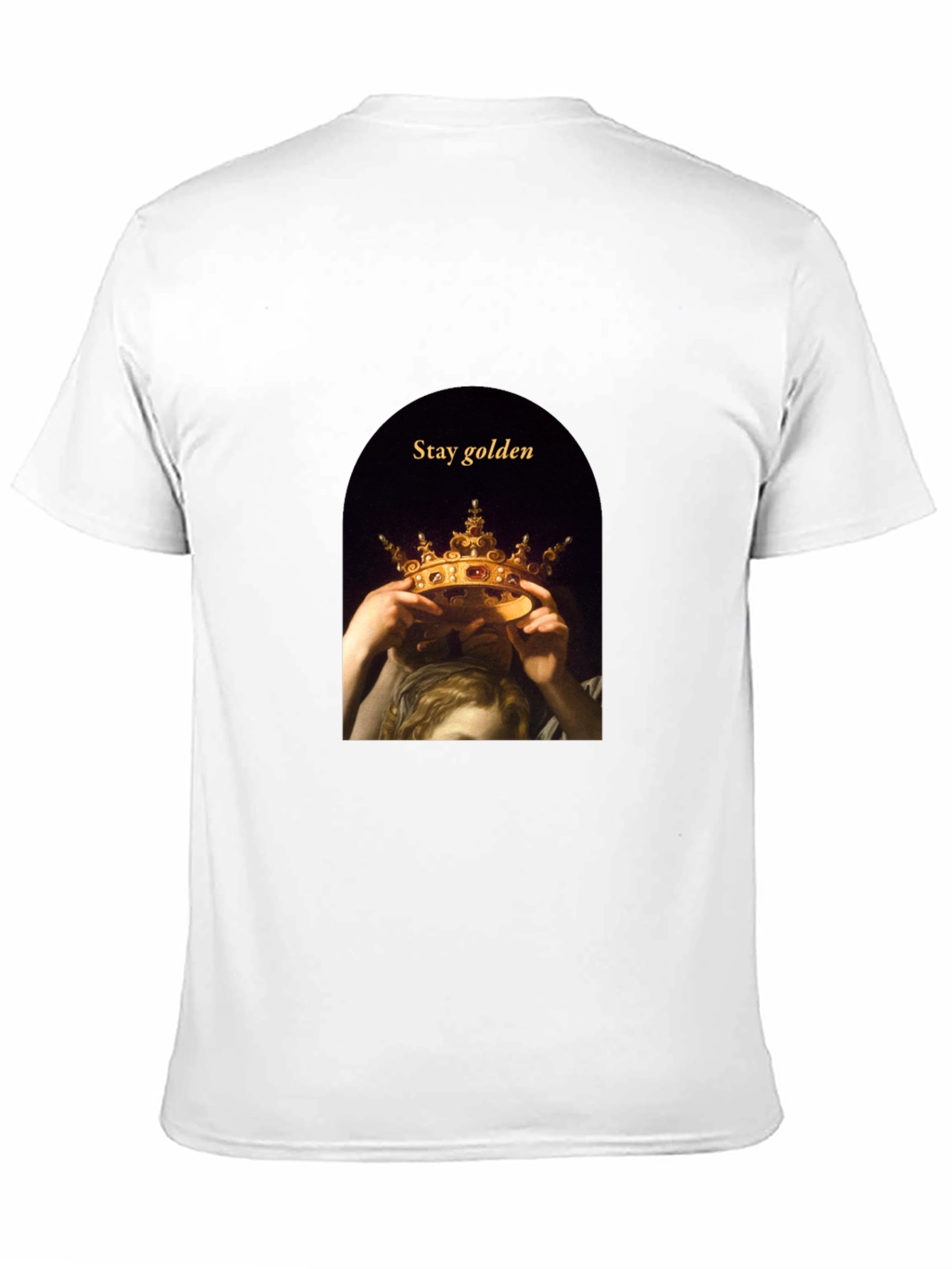 Stay Golden Tee - Artistic Crown Graphic T-Shirt