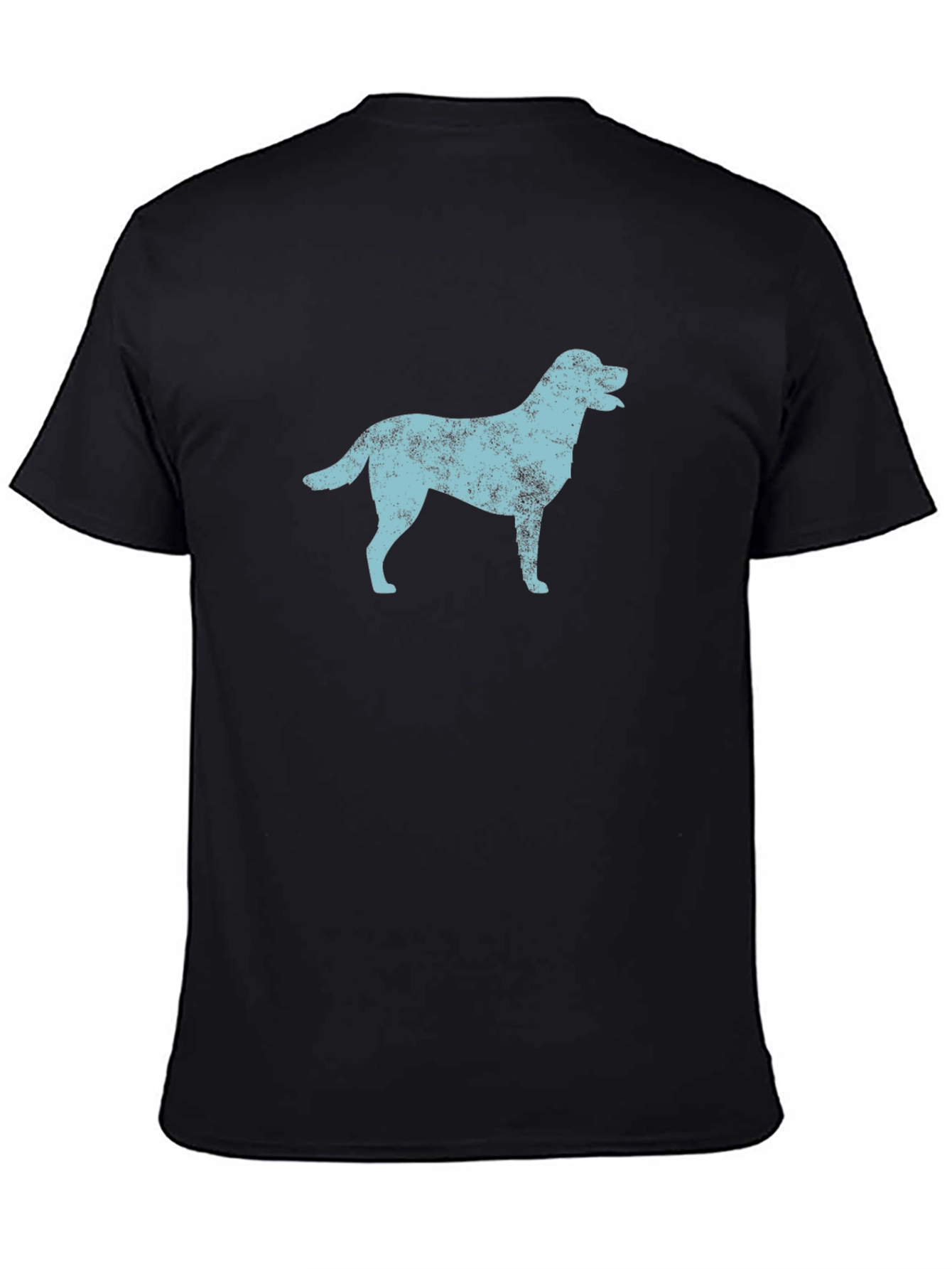 Distressed Dog Graphic Black T-Shirt