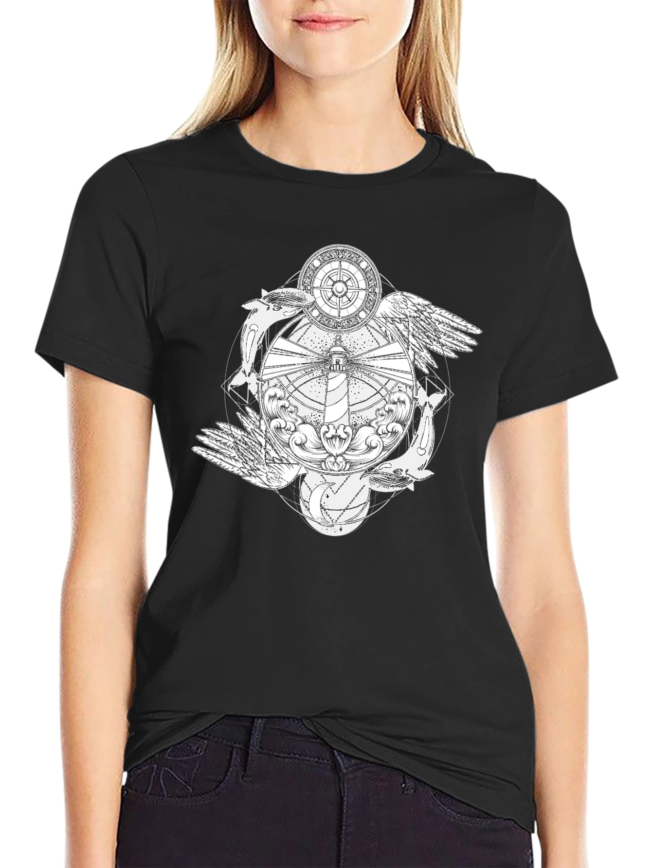Nautical Lighthouse Graphic T-Shirt