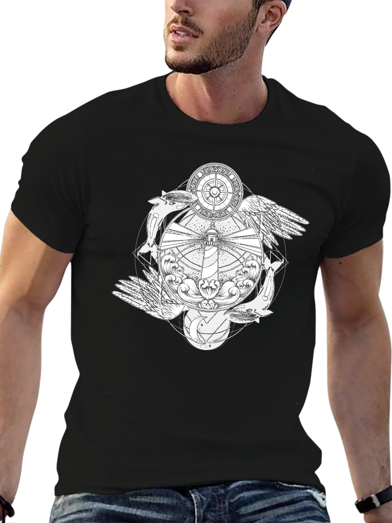 Nautical Lighthouse Graphic T-Shirt