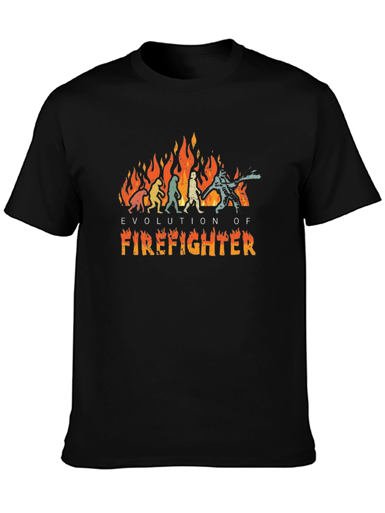 Evolution of Firefighter Black T-Shirt