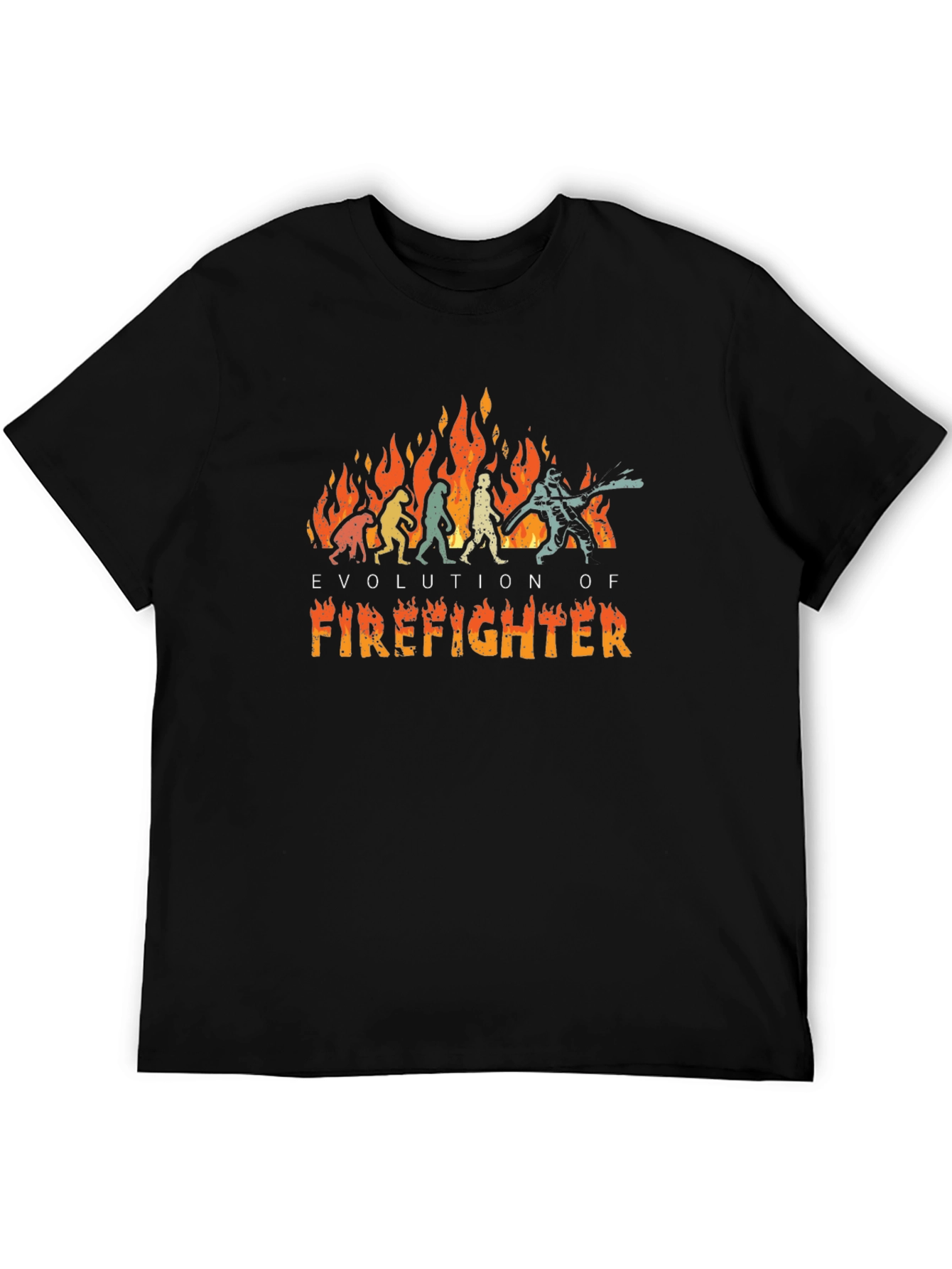 Evolution of Firefighter Black T-Shirt