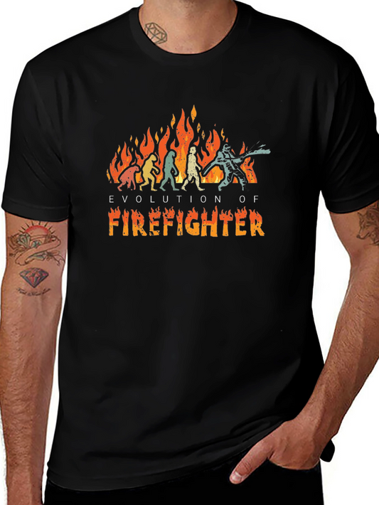 Evolution of Firefighter Black T-Shirt