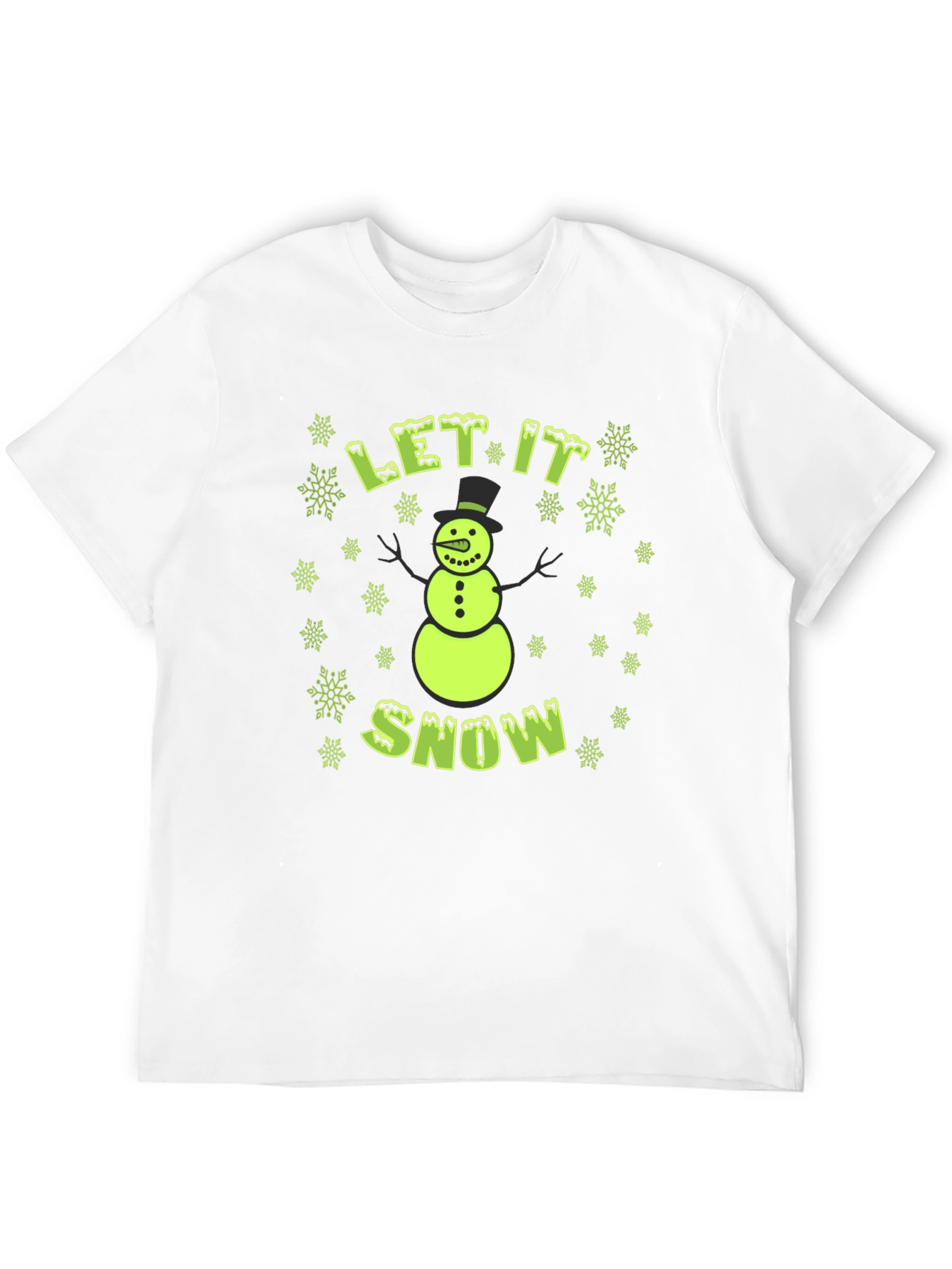 Festive Let It Snow Snowman Graphic T-Shirt