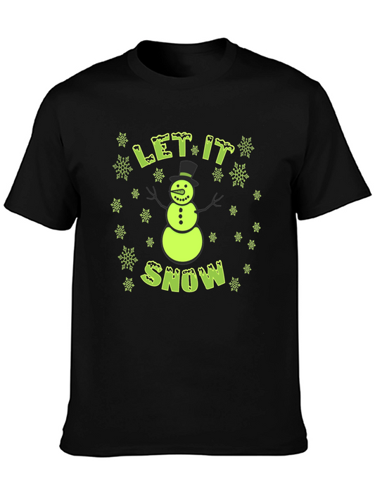 Festive Let It Snow Snowman Graphic T-Shirt