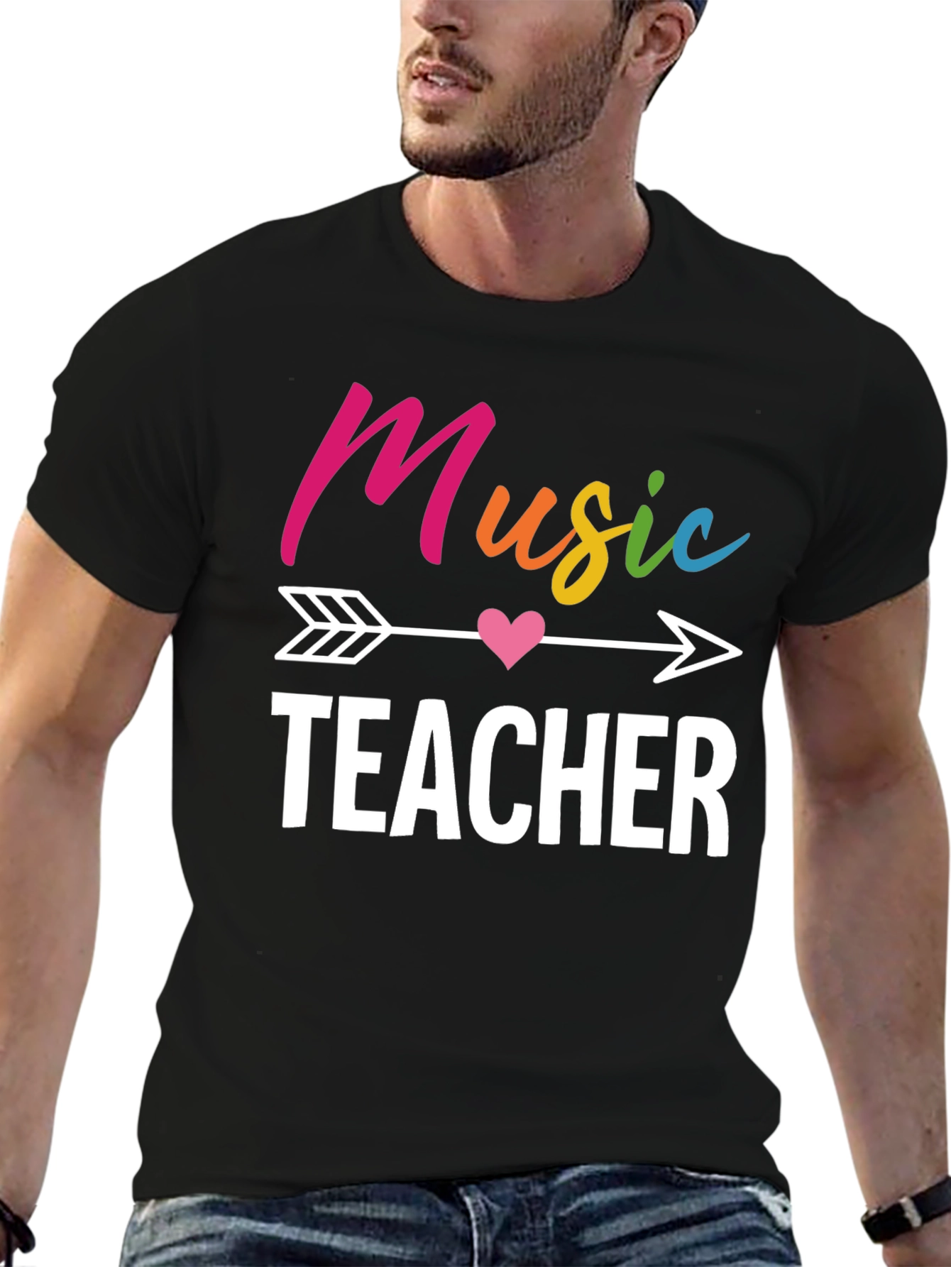 Music Teacher Graphic Tee - Rainbow Design