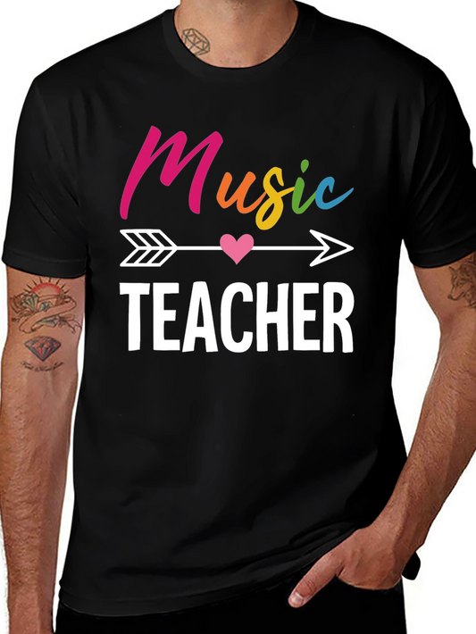 Music Teacher Graphic Tee - Rainbow Design